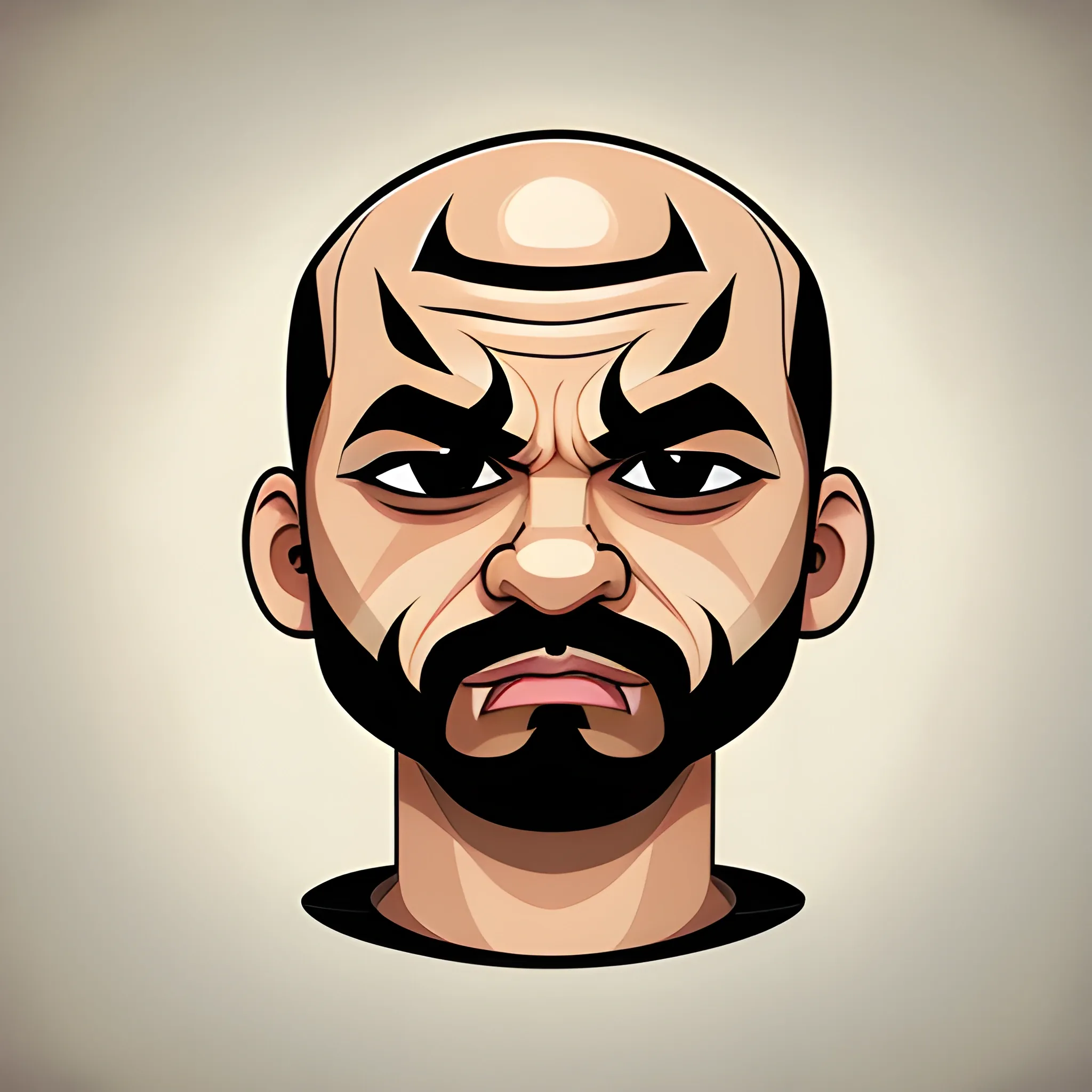 bald cholo Cartoon, draw art vector, avatar style, chicano art

