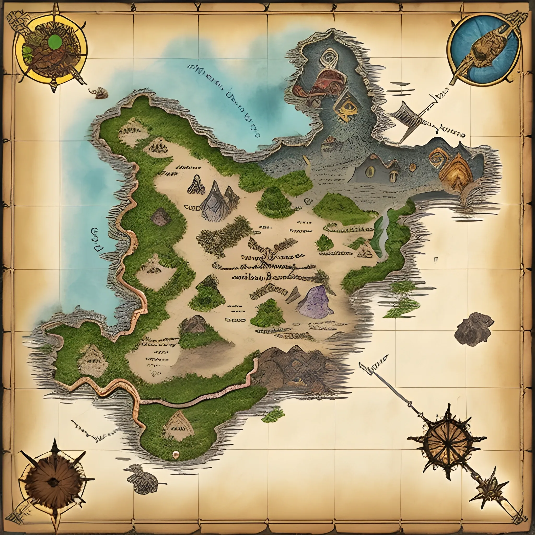 fantasy Dungeon and Dragons map 