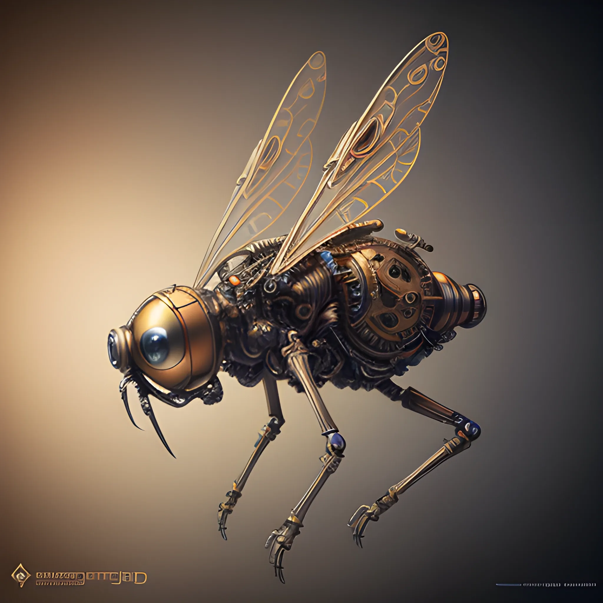 steampunk cybernetic biomechanical fly, 3 d model, unreal engine realistic render, 8 k, micro detail, intricate, elegant, highly detailed, centered, digital painting, artstation, smooth, sharp focus, illustration, artgerm, tomasz alen kopera, wlop 