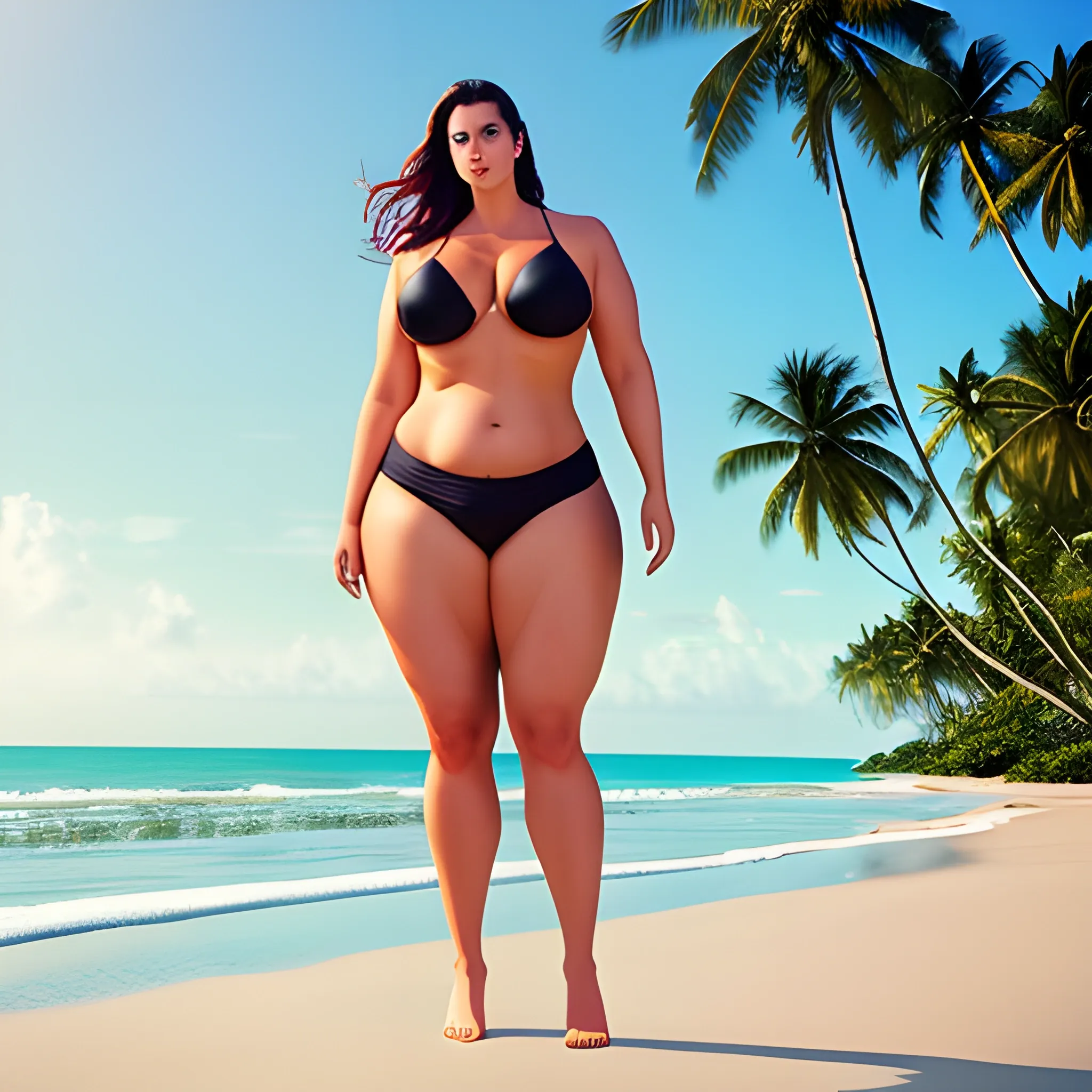 Very Tall Massive Overweight Plus Size Muscular Young Blonde Girl 