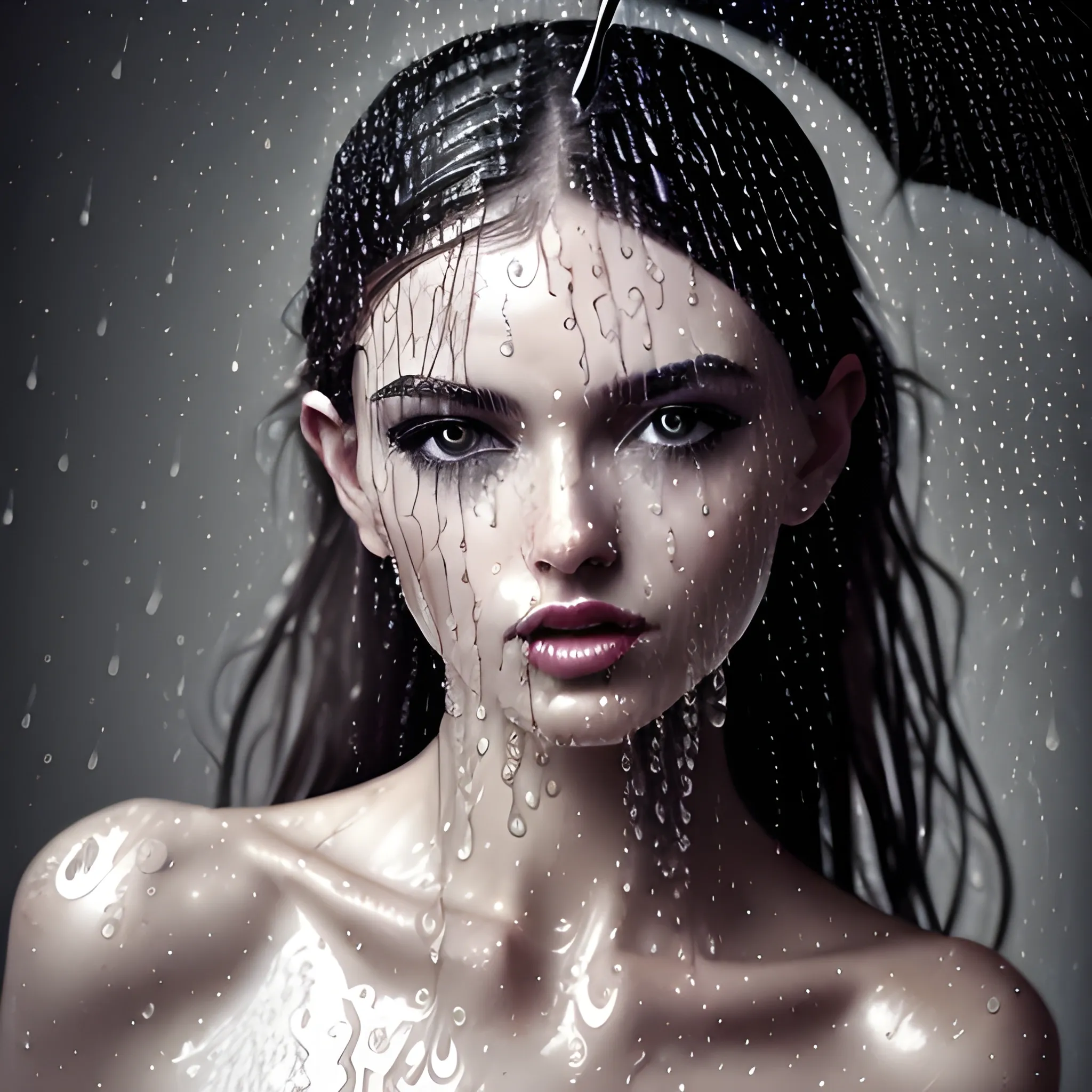 Fashion Photography Portrait Raindrops Dripping From The Body Arthubai