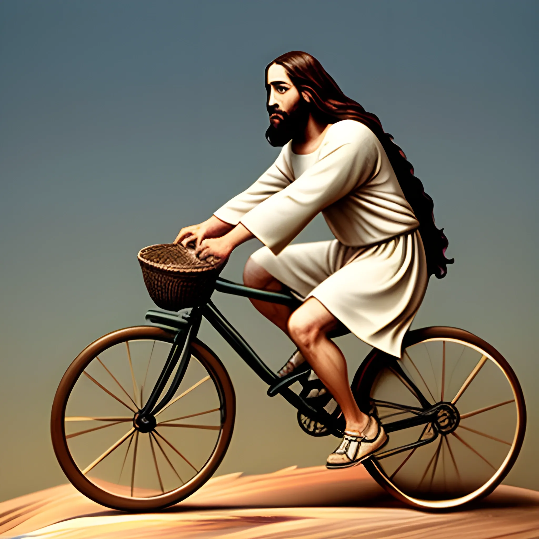 jesus riding a bike
