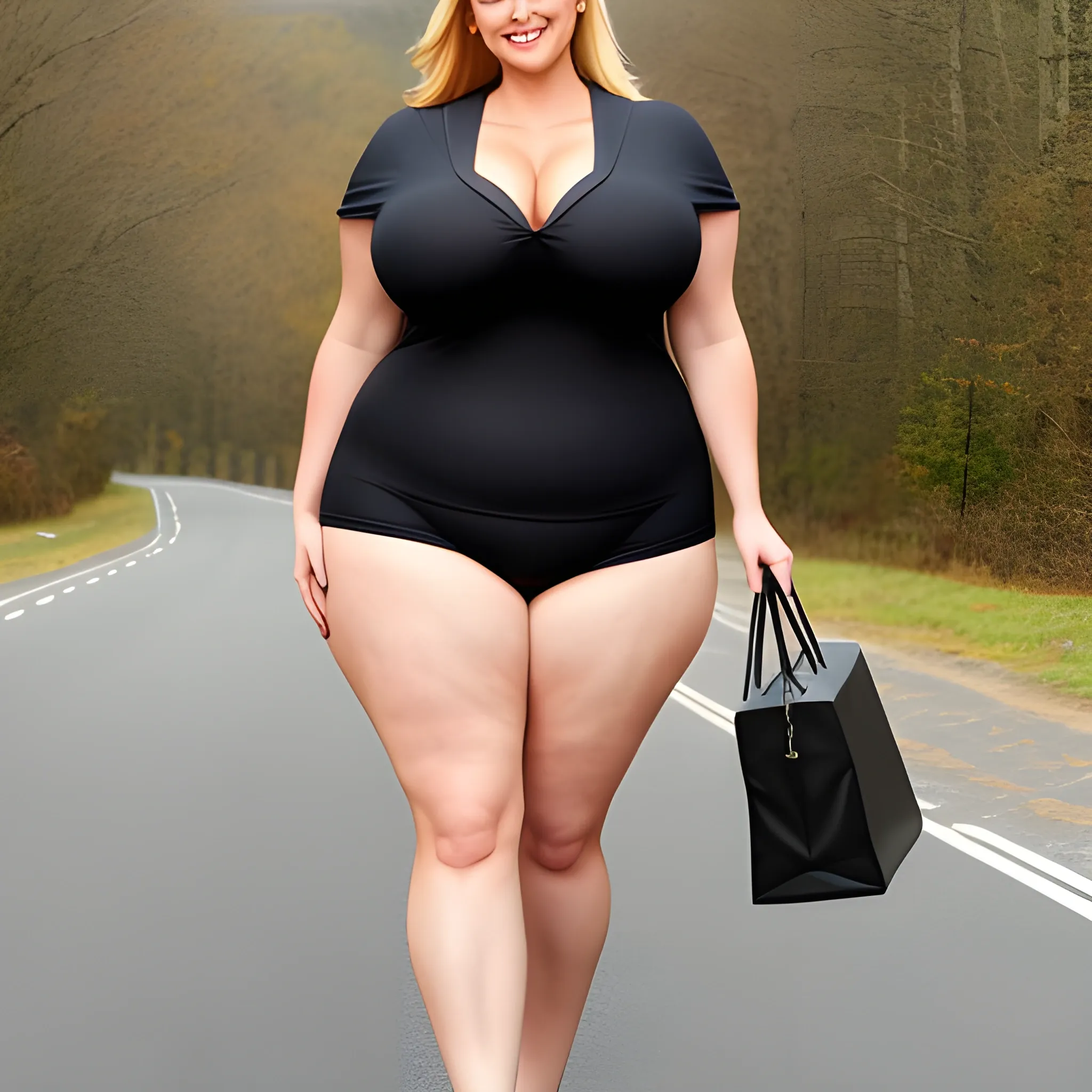 large and tall blonde plus size girl with small head, broad shou 