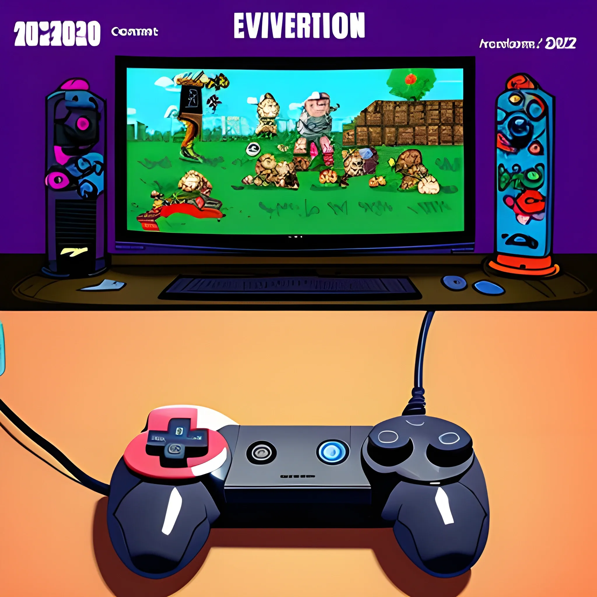 , Cartoon, consoles videogames evolution, since 90´s to 2023