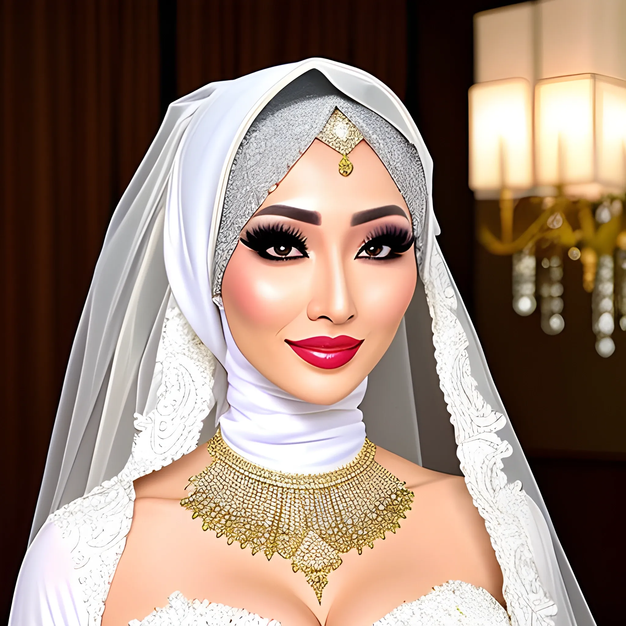 two hijab girl wedding - Arthub.ai