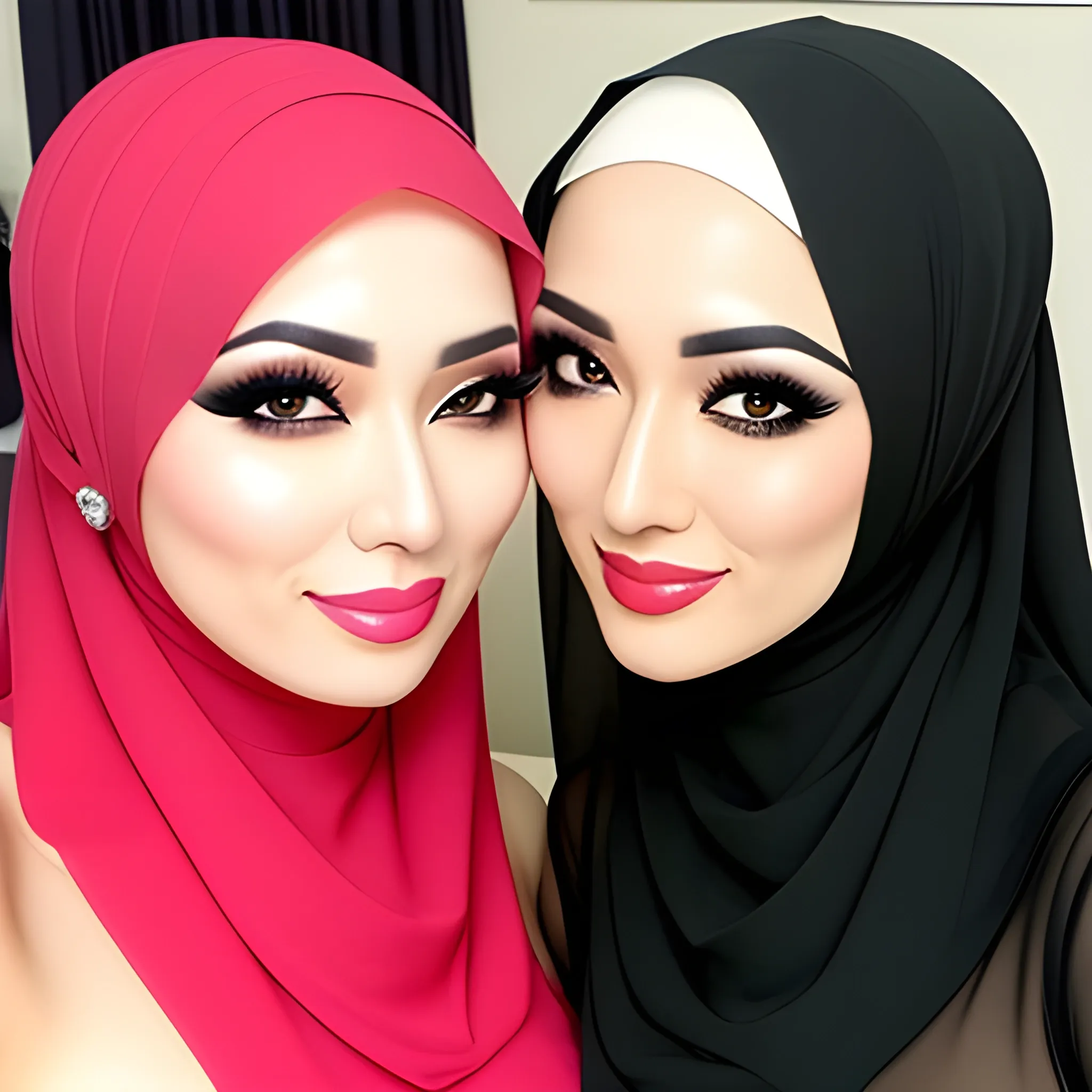 Two Girl Hijab Seduce Arthub Ai