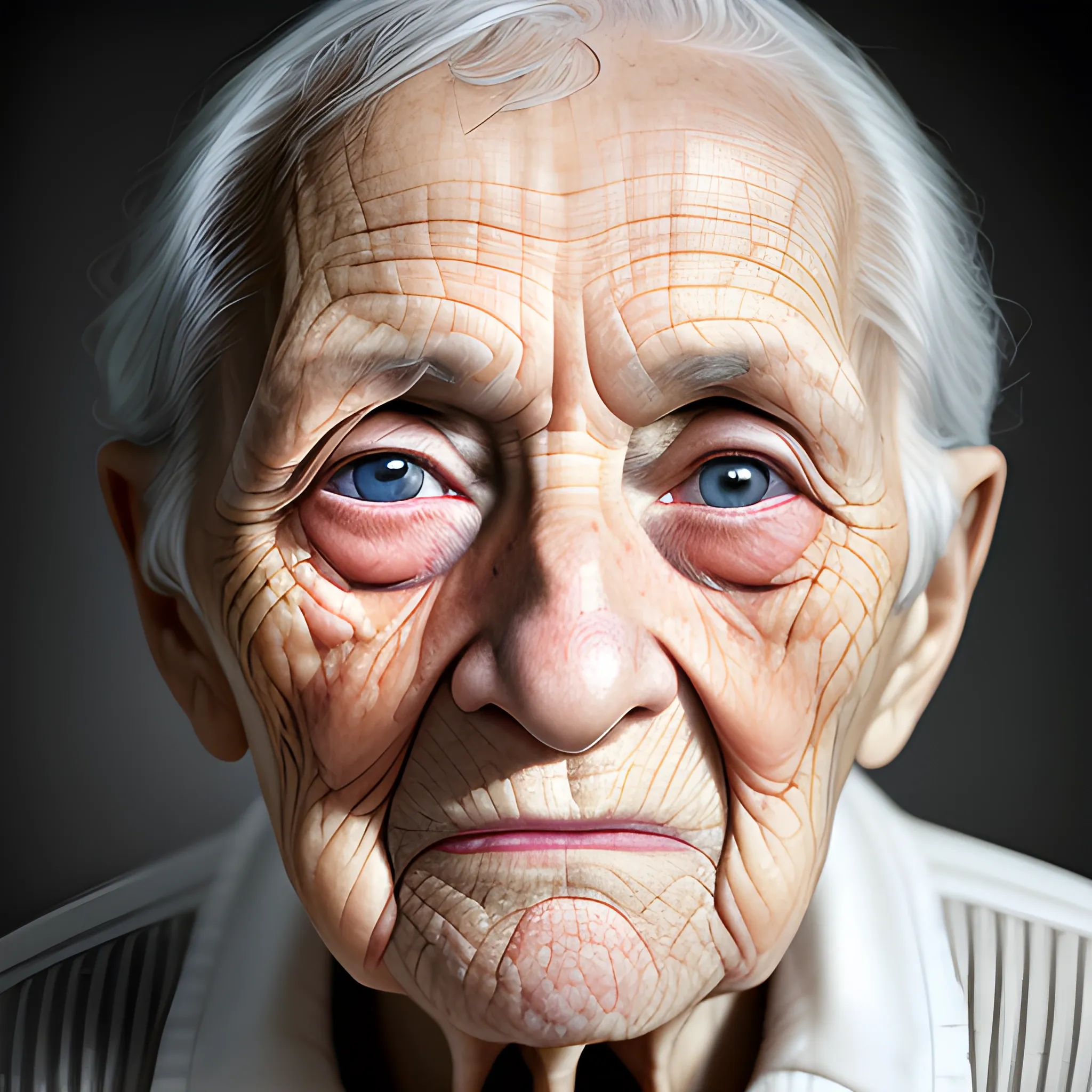 A Powerful Portrait Of An Elderly Person Capturing The Wrinkles 