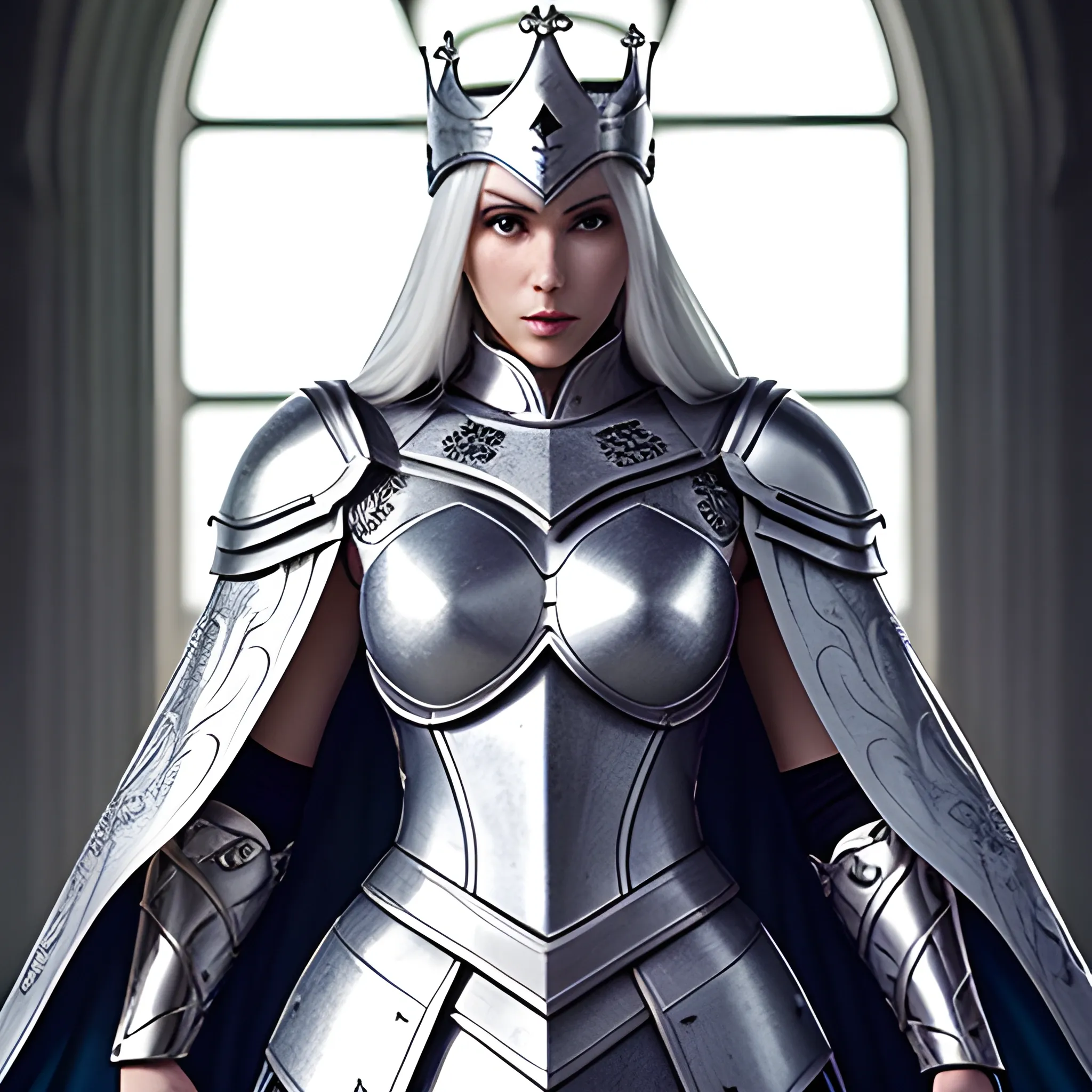 girl athena with greek armor, 1 beautiful young white girl, holy knight, extreme detail, high detail full armer, round shield, cloak, crown, indoor, soft light, air dust, halation, illusion, fantasy, princess, full body