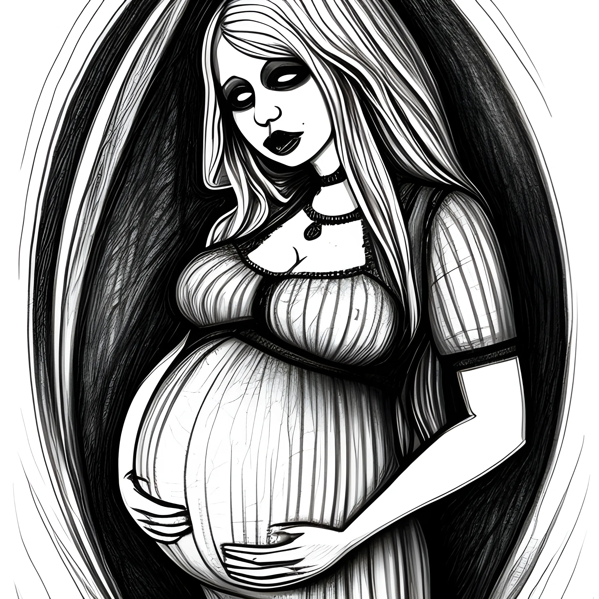 Fashion illustration sketch of three pregnant women made w… | Flickr