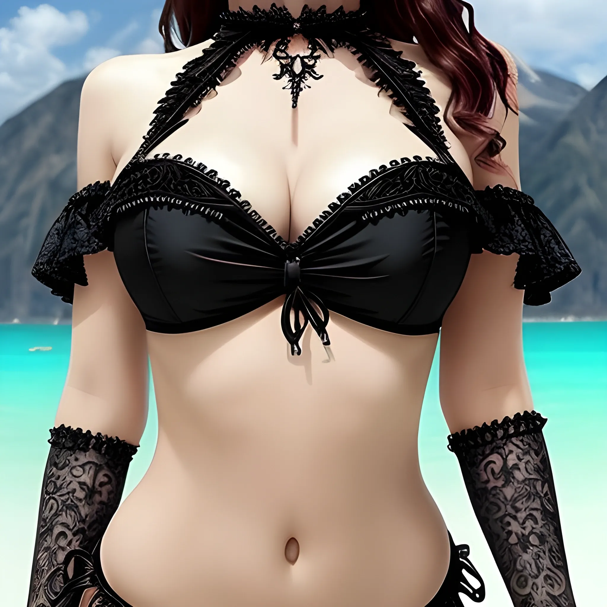 beautiful  gothic bikini