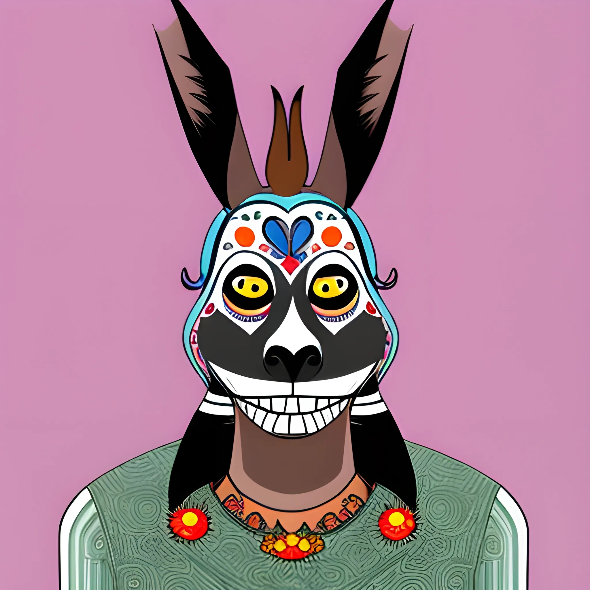 a man shaped like a catrina donkey, Cartoon