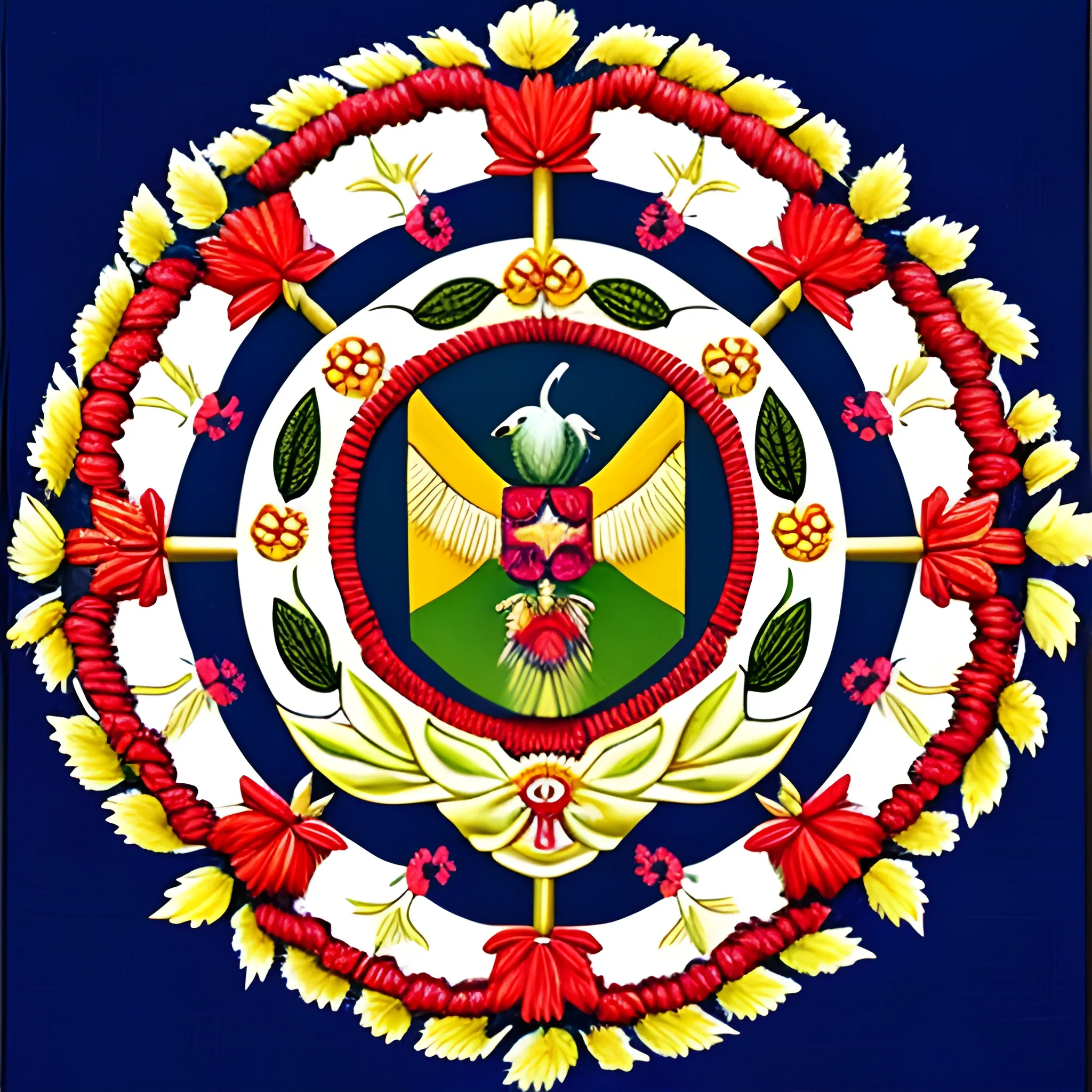 Un escudo, con rios, con condores, con loros y con arboles de uva ymangos, guayabas. Hazlos separadas, de manera ordenada y linda toma como ejemplo el escudo de Perú, y dentro deperu el escudo de Abancay