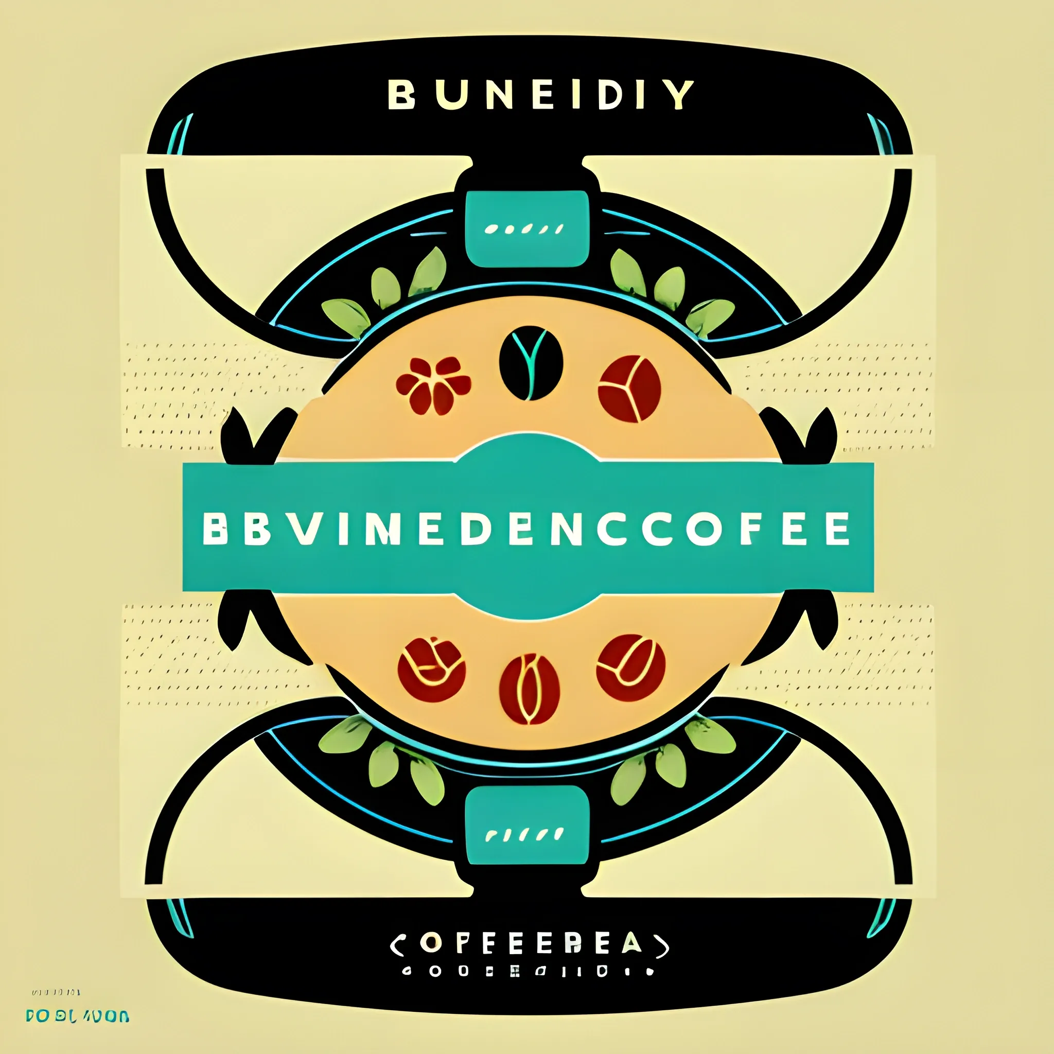 Iconographic design for a brand that contains: biodiversity, water, coffee, colors