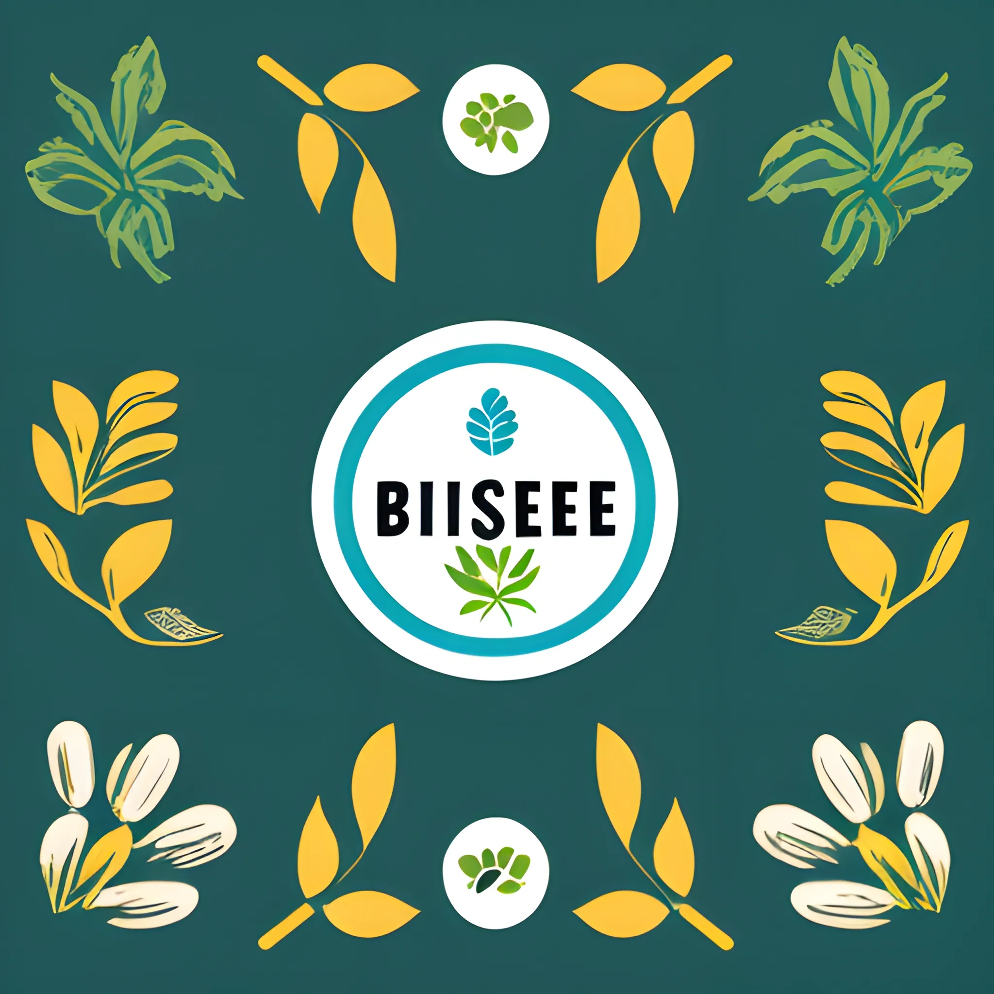 Iconographic design for a brand that contains: biodiversity, water, coffee, three, colors, flores