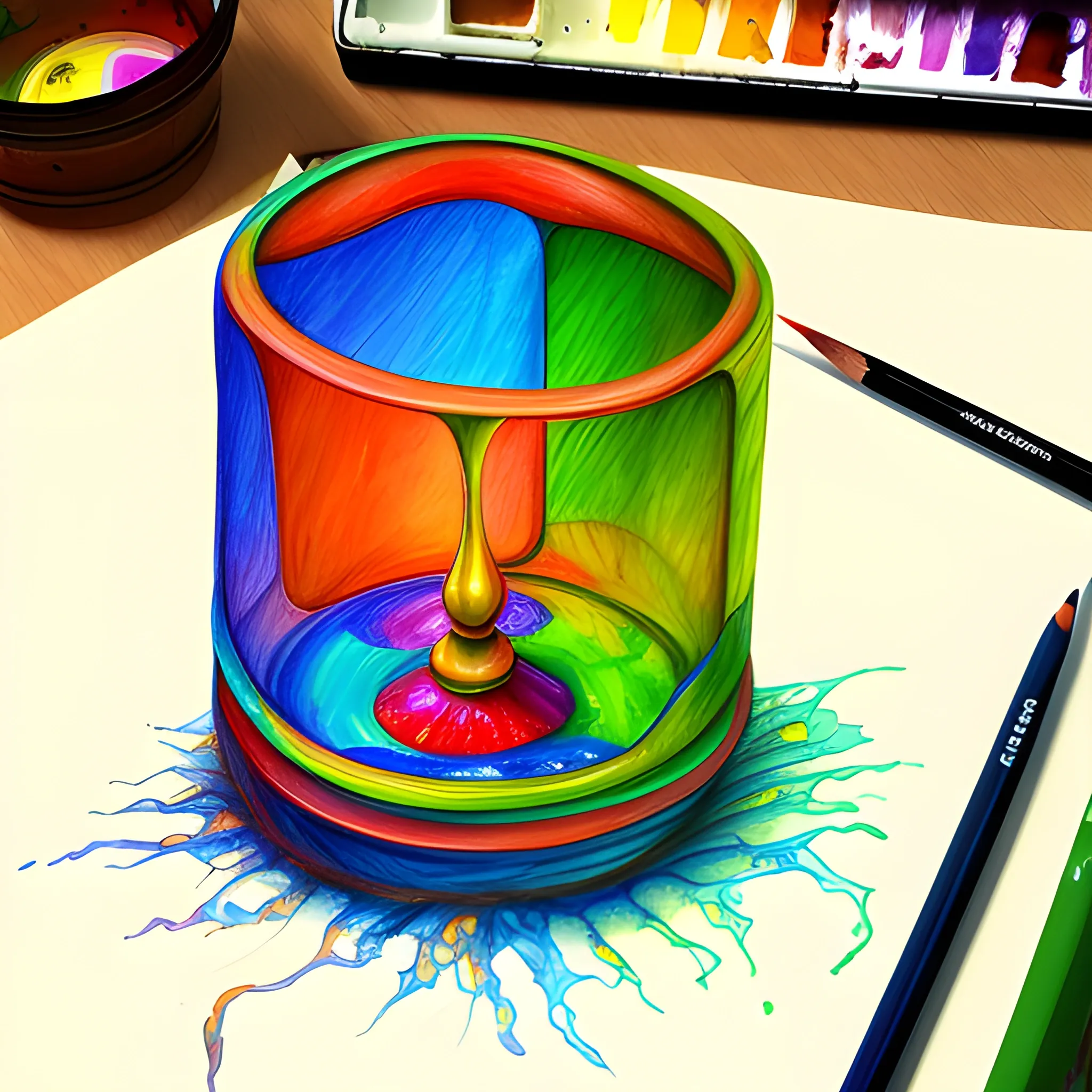 3d Water Color Trippy Cartoon Oil Painting Pencil Sketch Arthub Ai