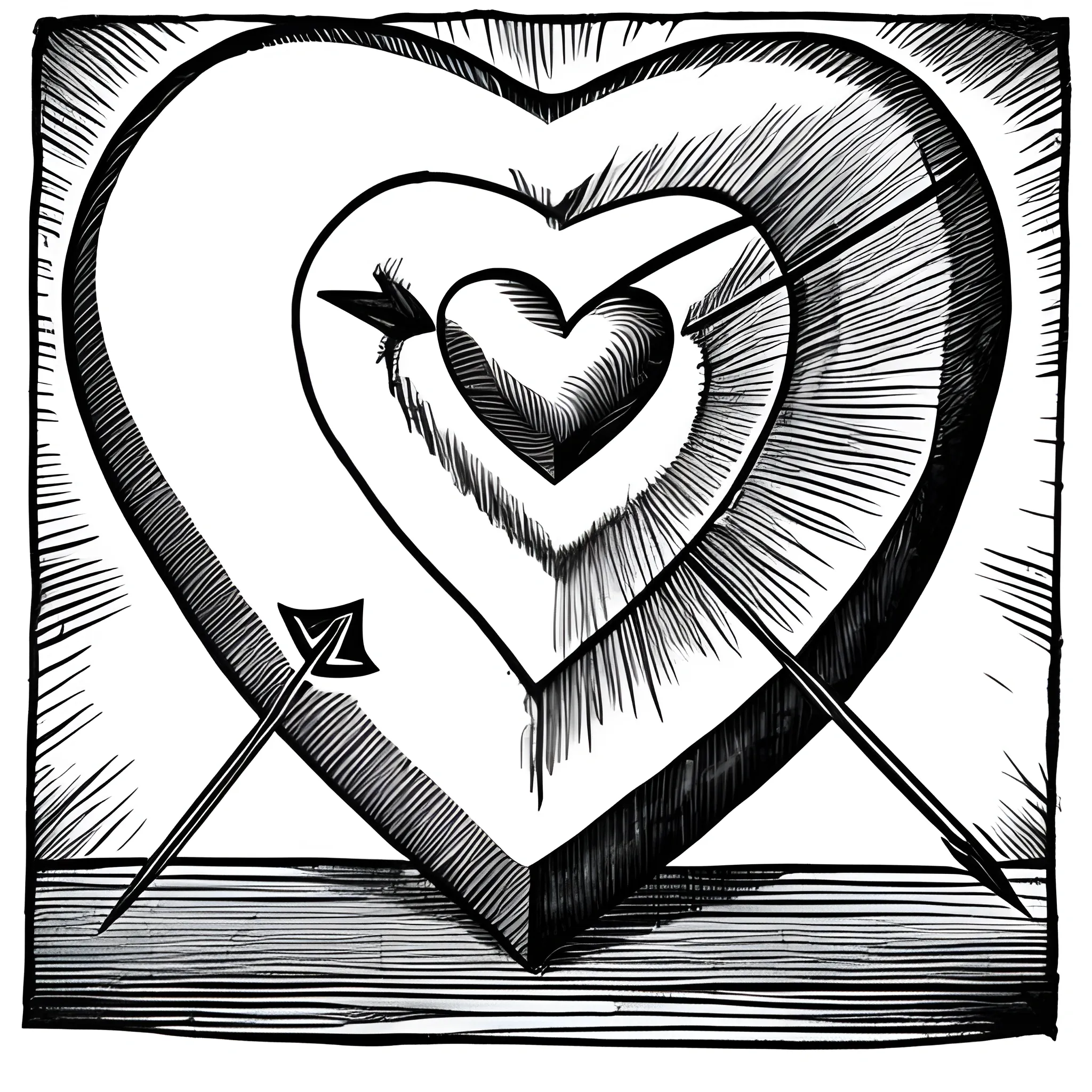 heart pierced by an arrow , Cartoon