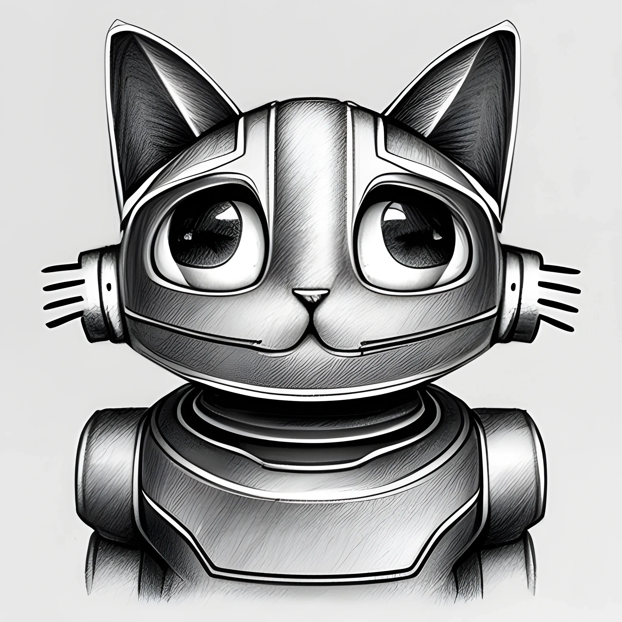 Robot Cat Drawing - HelloArtsy