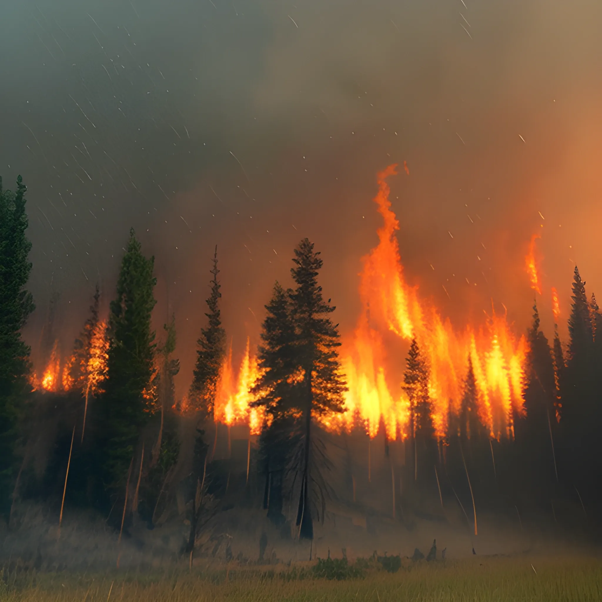 forest fires and rain