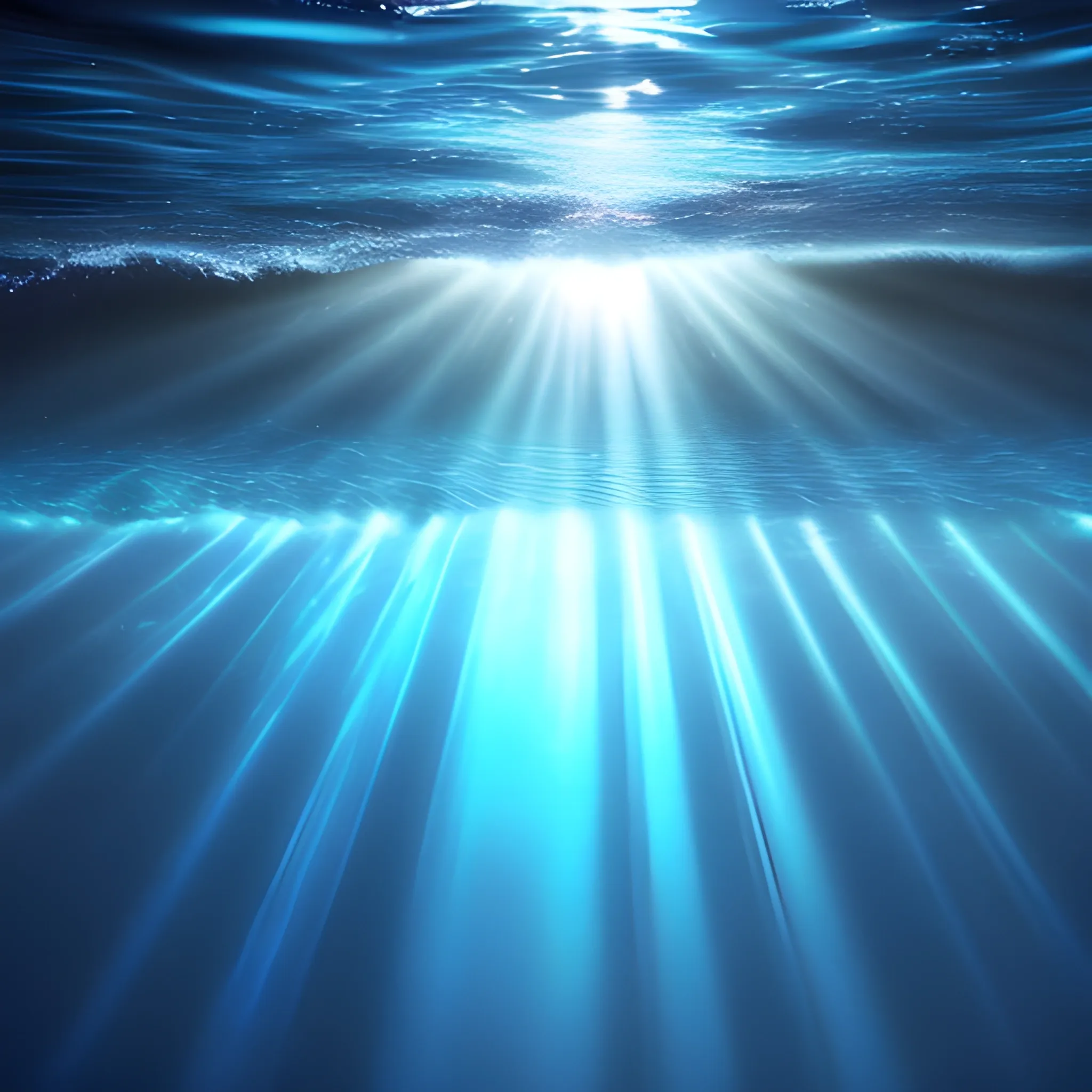 underwater, blue marble, realistic, rays, dark water, light beams, dark blue, dark lights, abyss, deep blue
