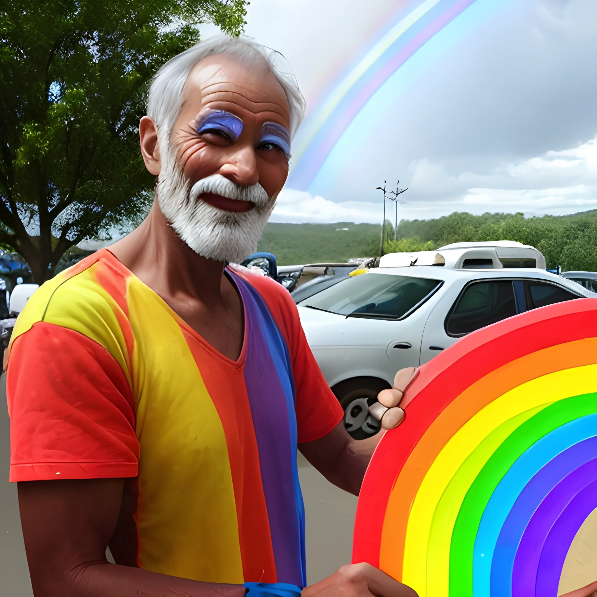 A man selling rainbows