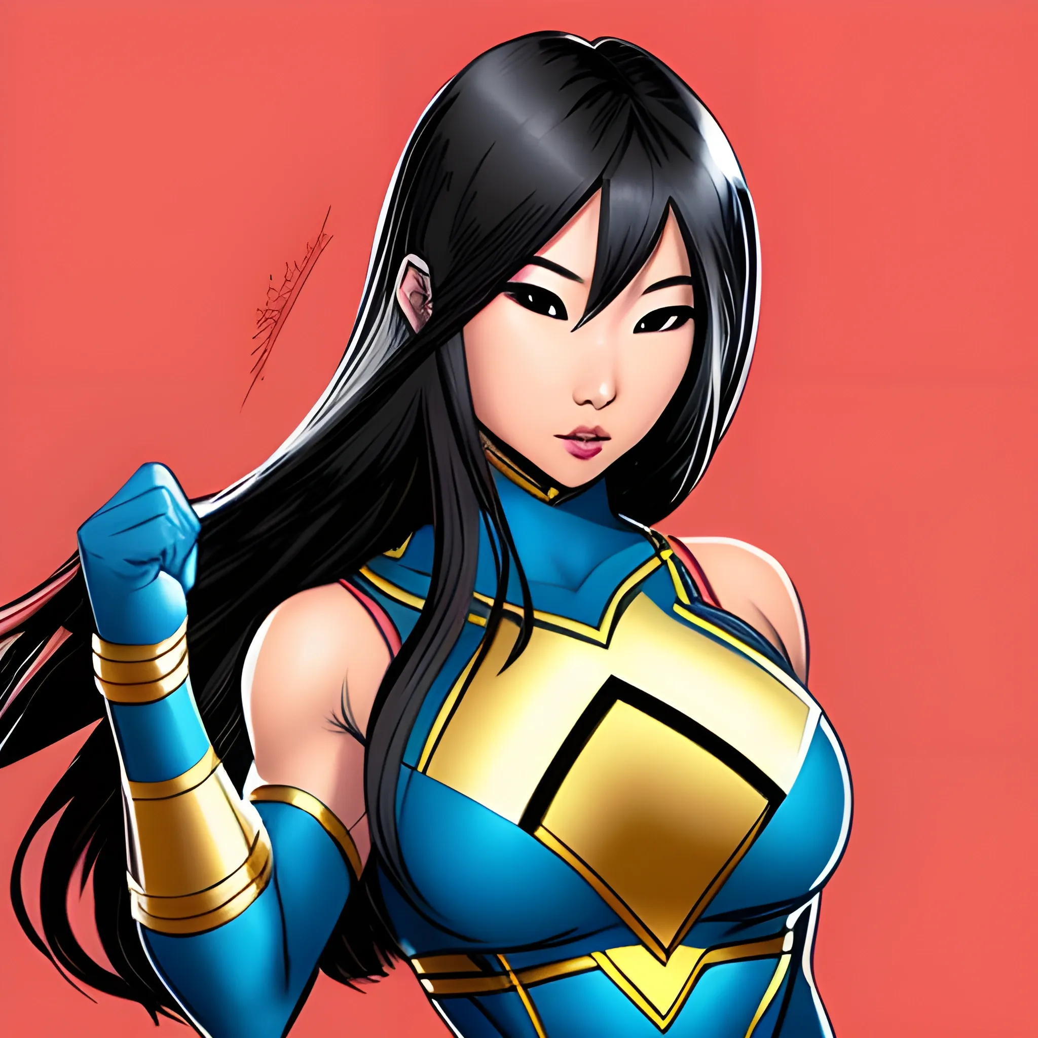 beautiful female asian superhero