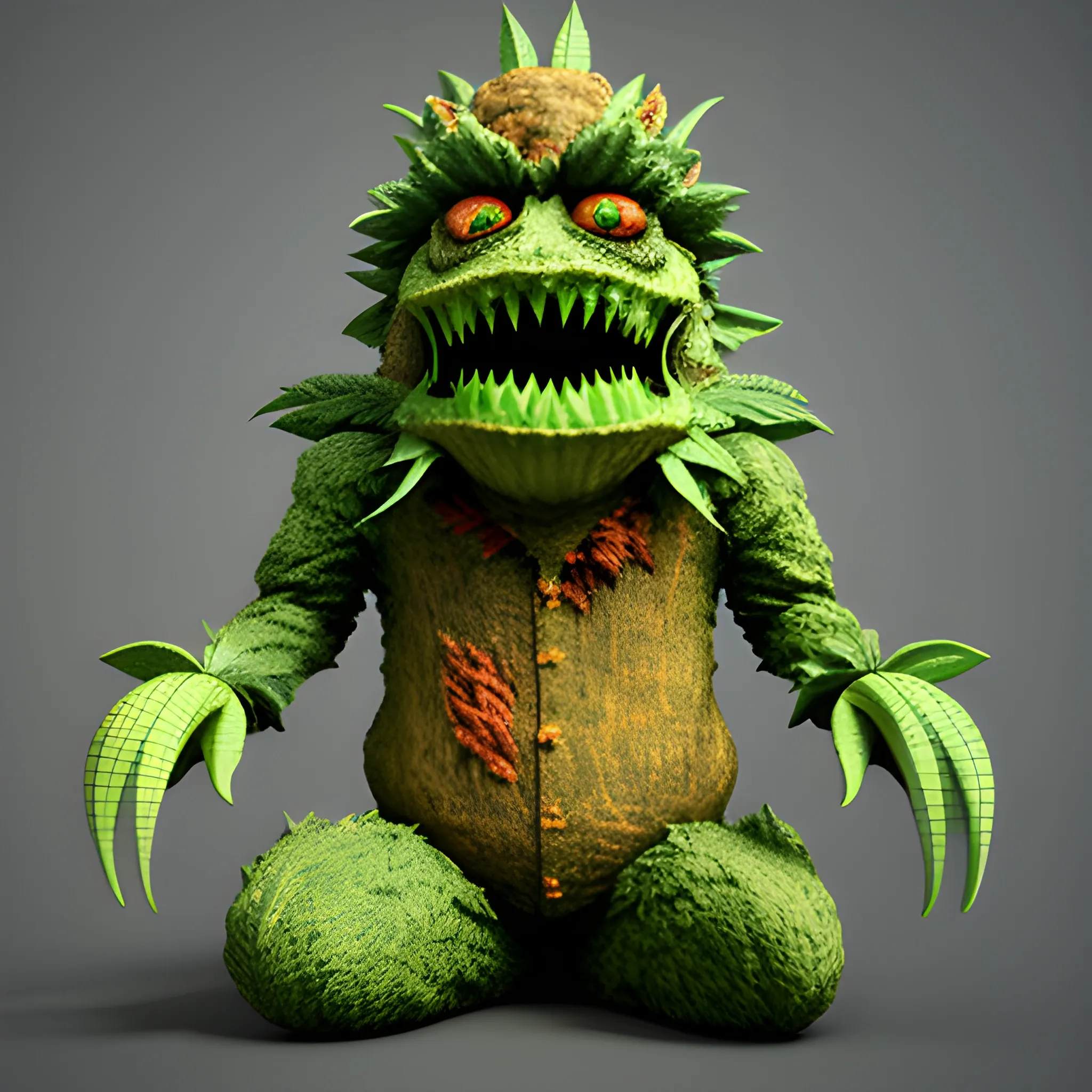 marijuana smoking monster, 3D