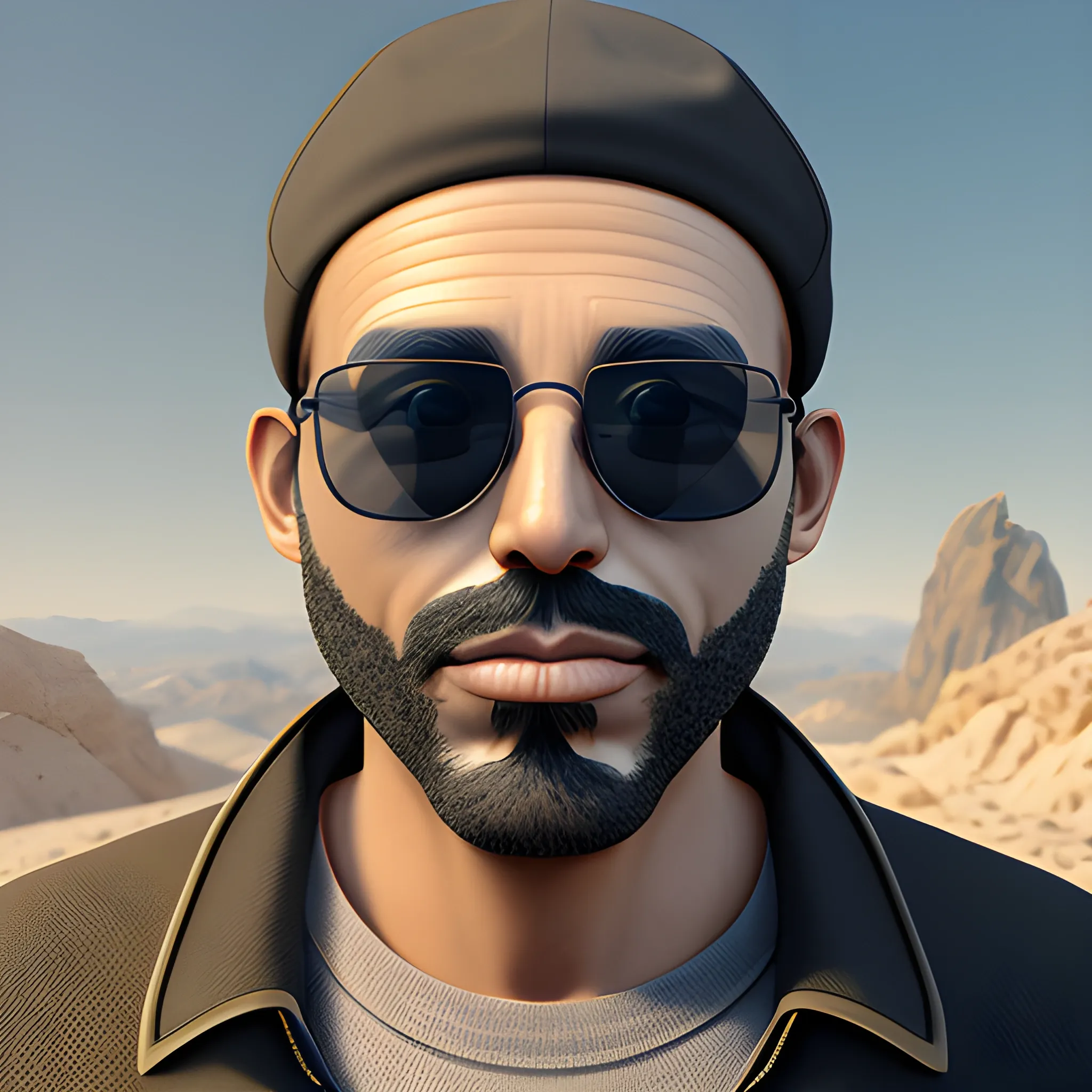 man, joint in mouth, 3D, sunglasses, 4k, realistic, unreal engine, weed, face