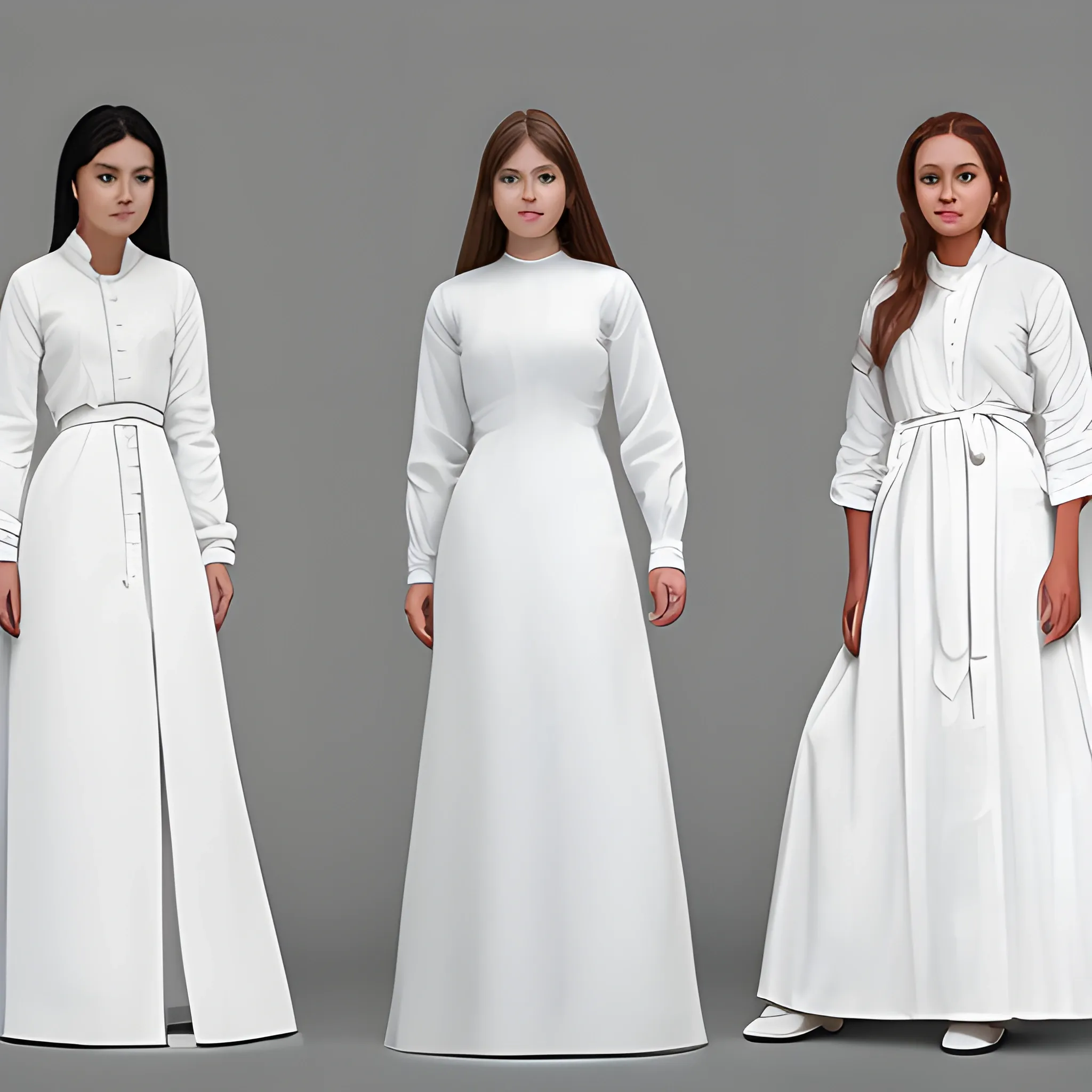 women in white backgound