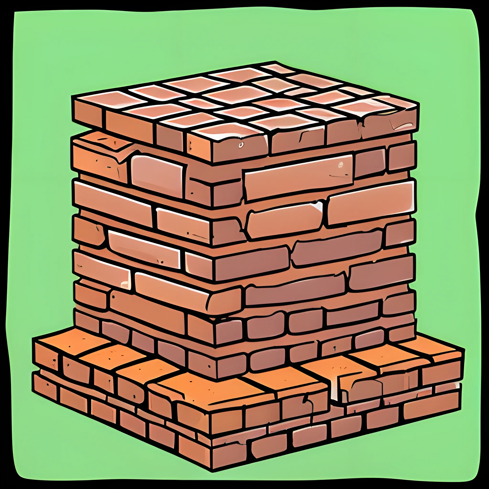 Bricks broken pile, Cartoon