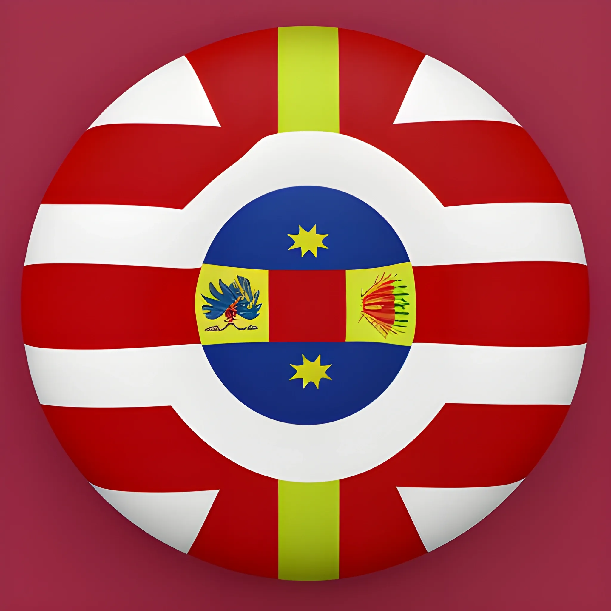 a flag that brings together the flags of Chile, Colombia, Venezuela, 3D