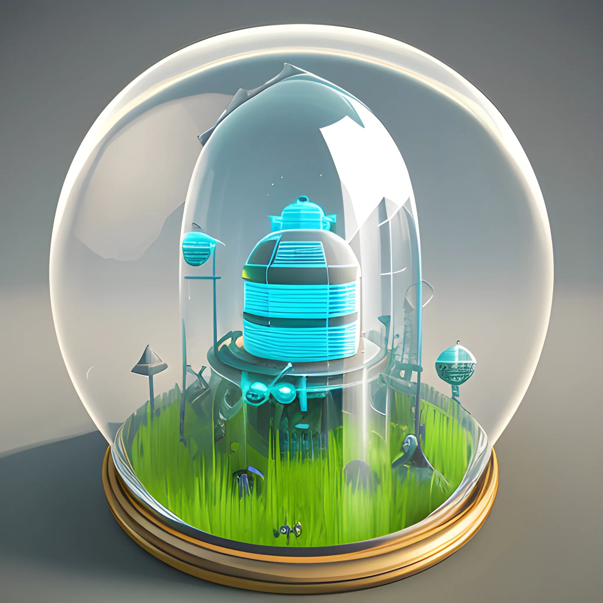 3d props concept game design assets sci-fi hydropinic farm consisting of one glass dome