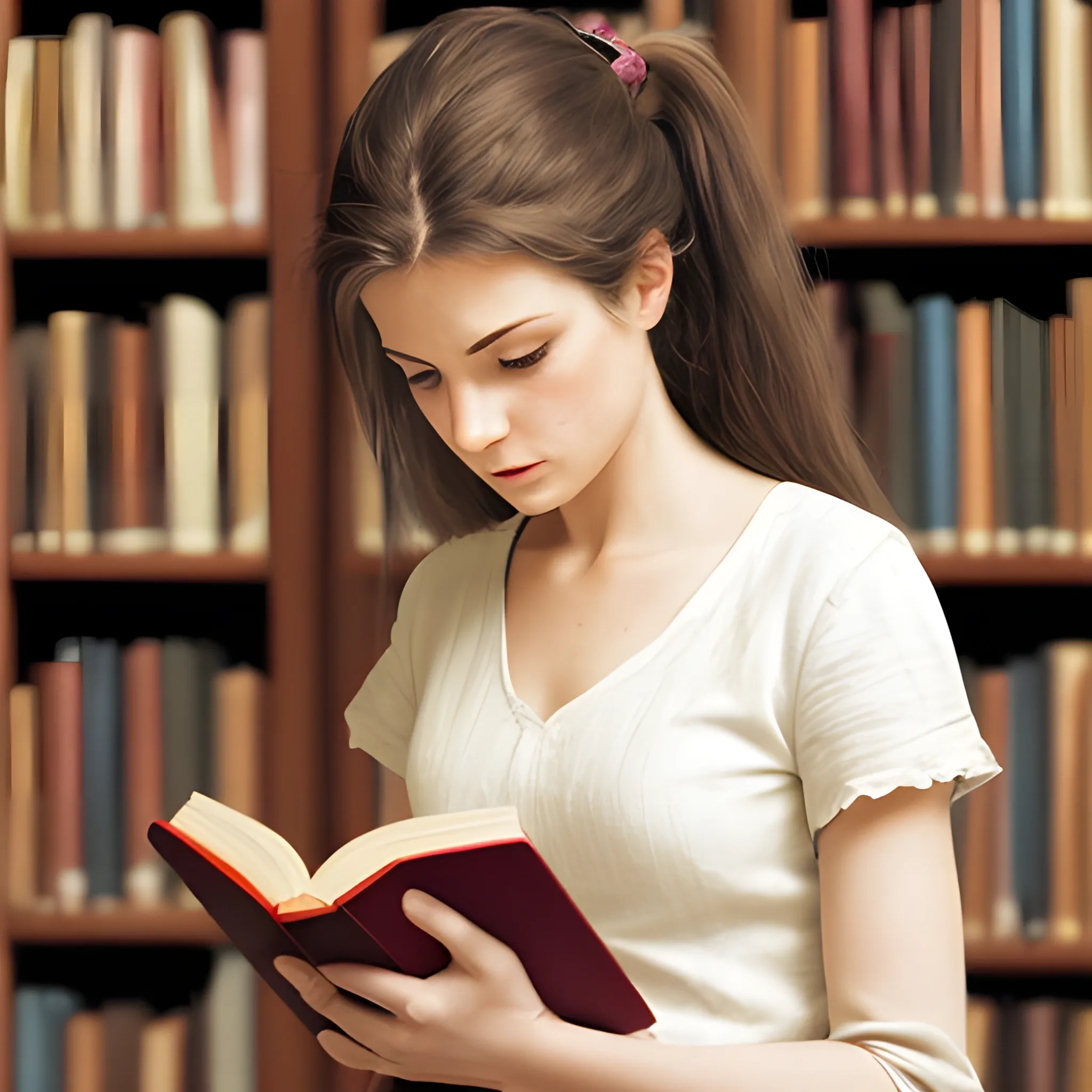 female reading a book 