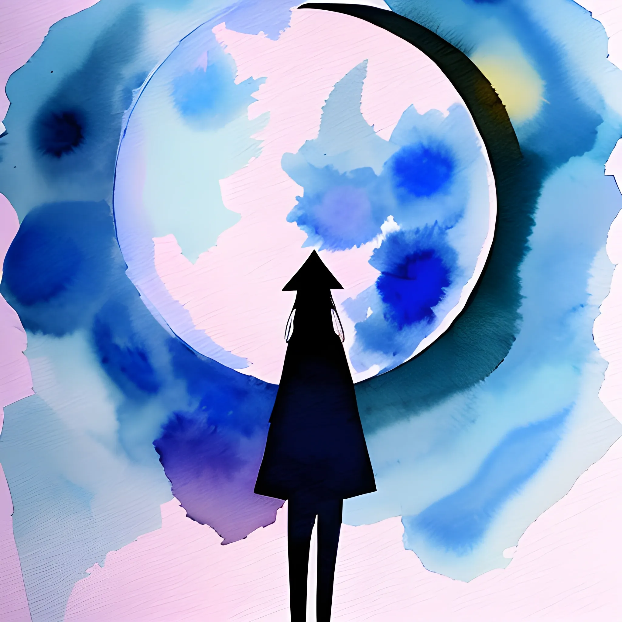 The moon is a metaphor and all beings are you. 
, Water Color