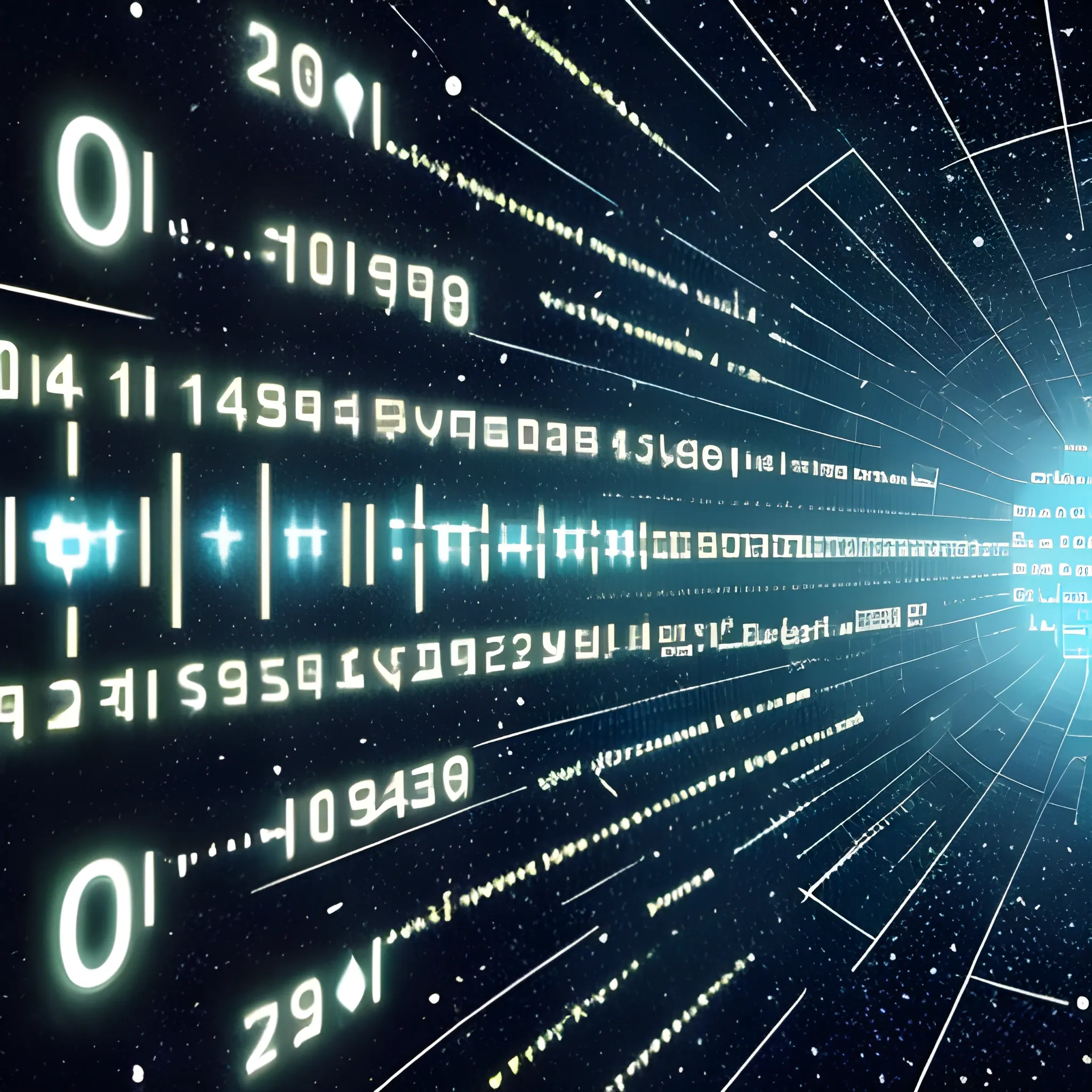 image of the background universe and binary code numbers