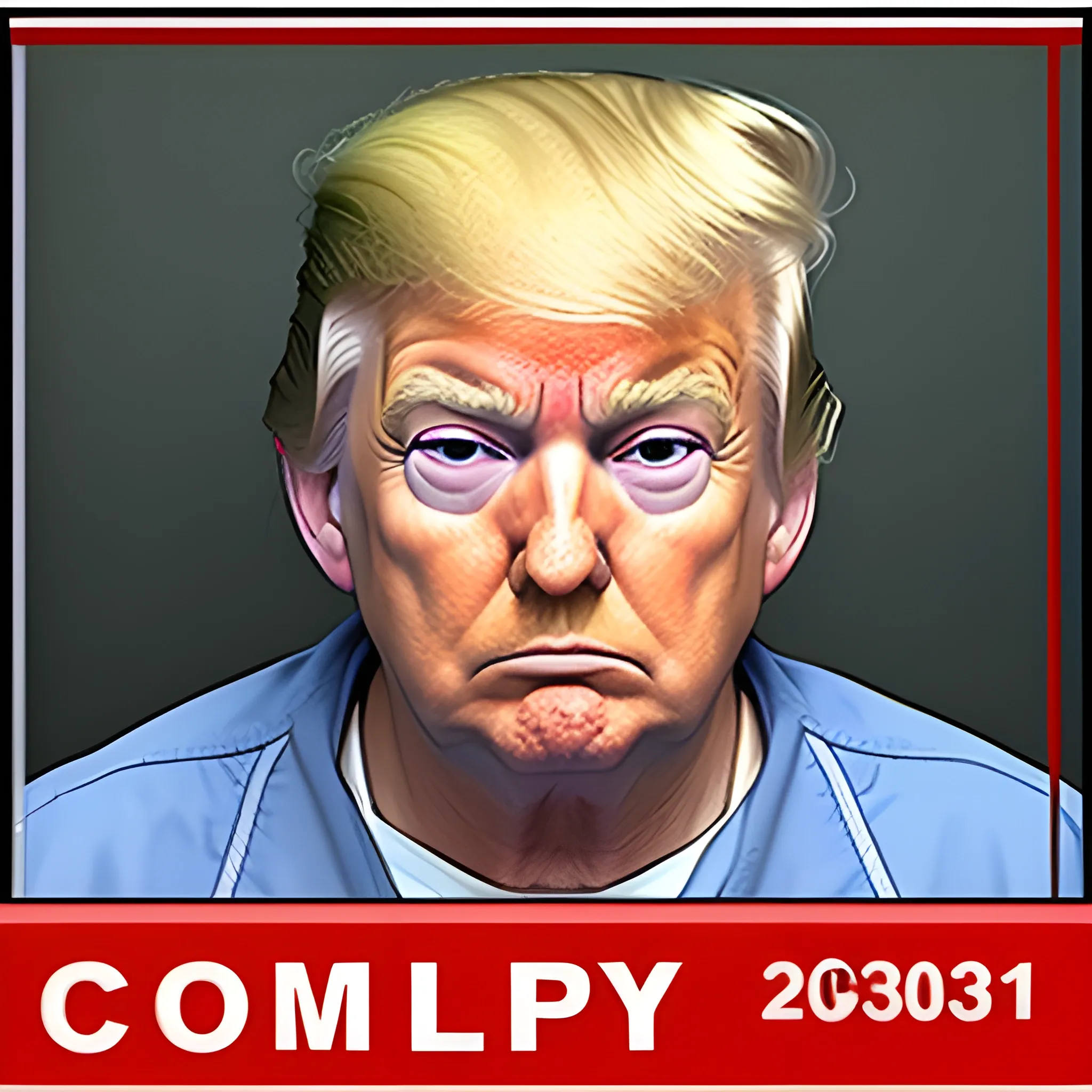Trump guilty look mugshot