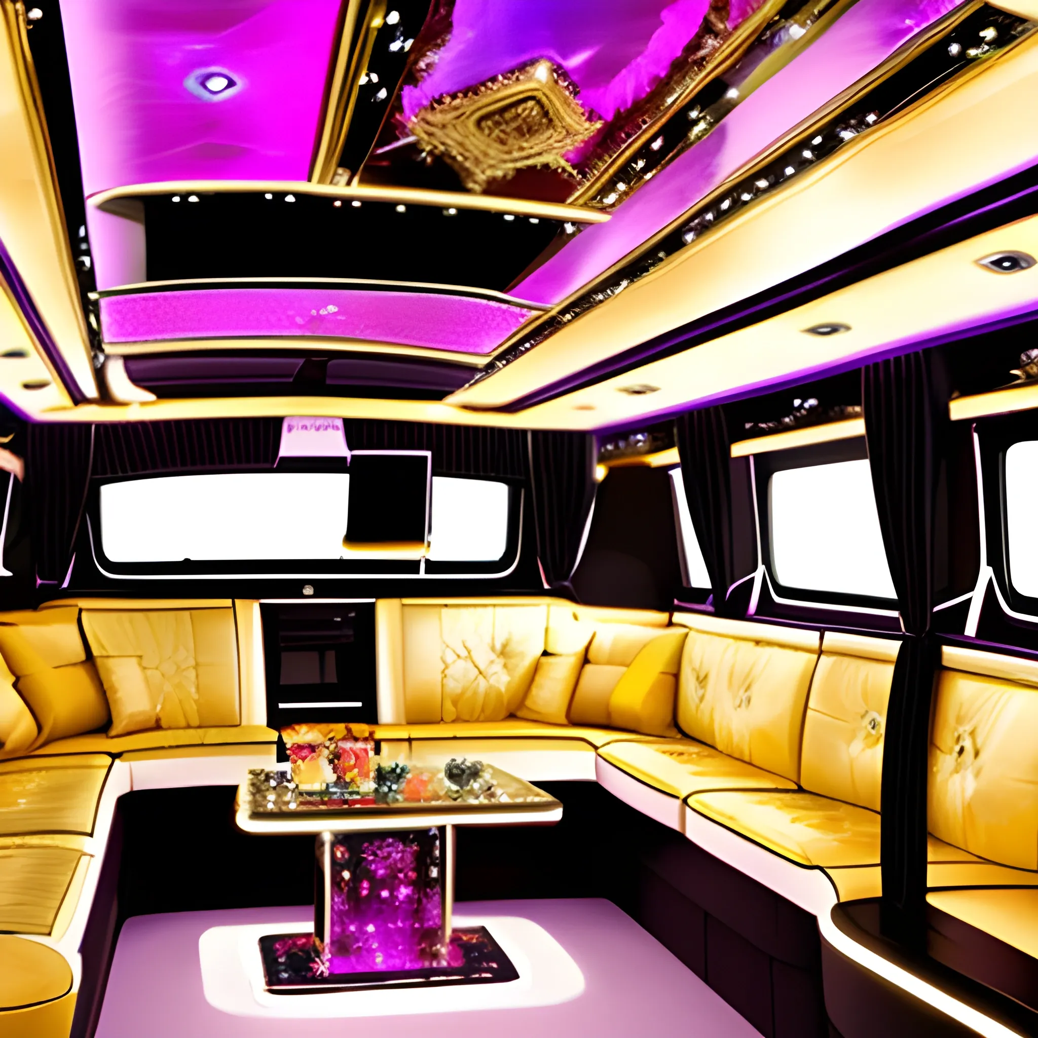 create a fancy, colorful and luxurious limousine
