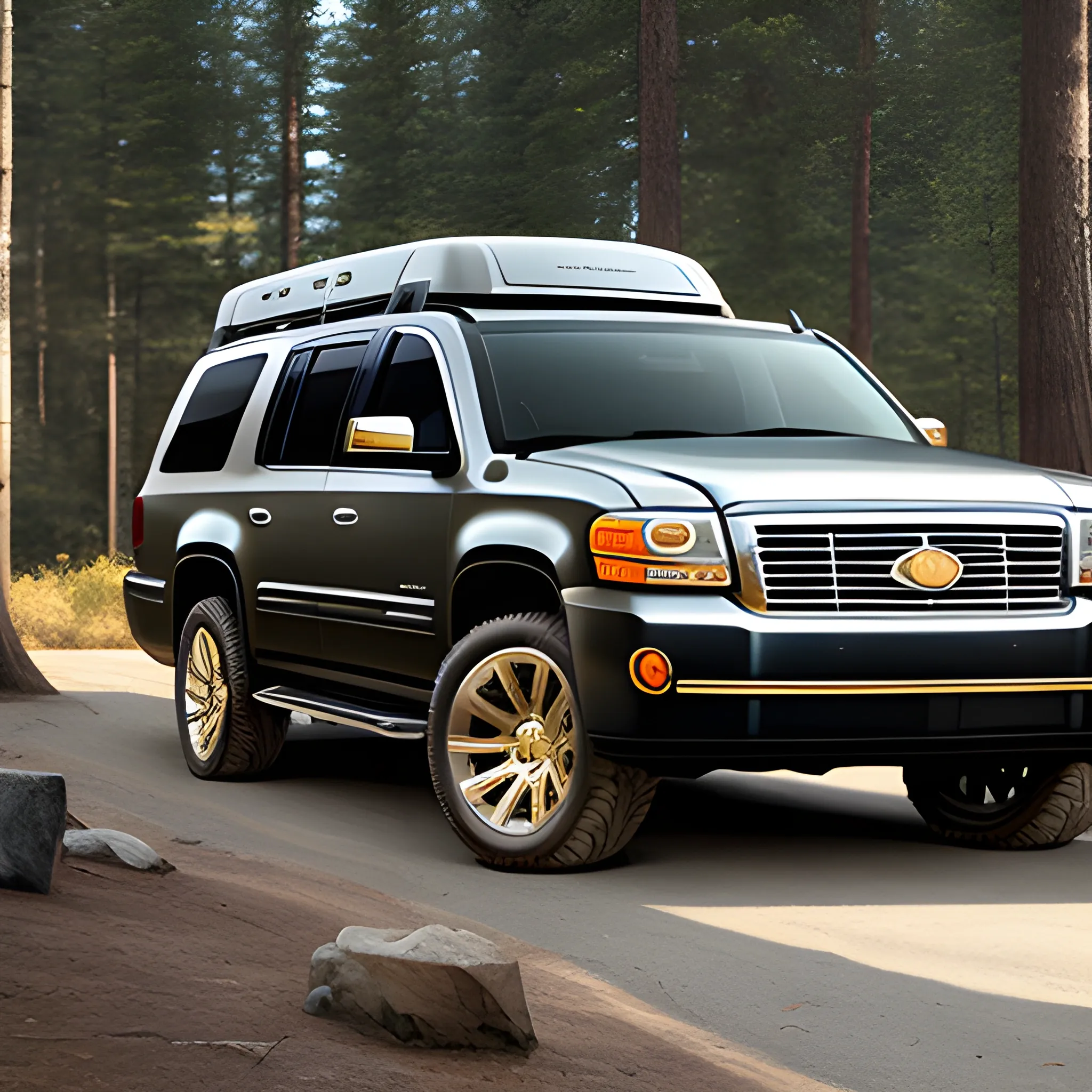 create a fancy, and luxurious suburban utility vehicle