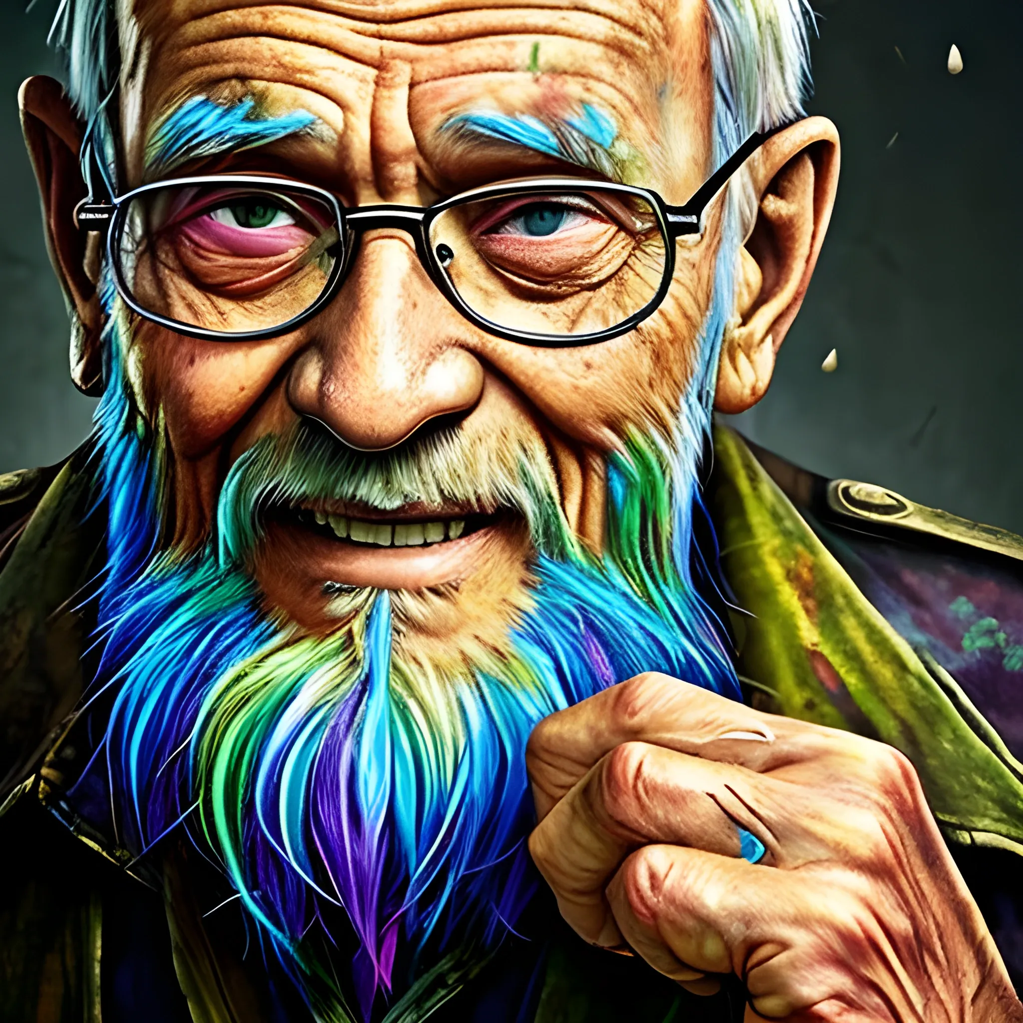 old man , lol, adc, colorful,