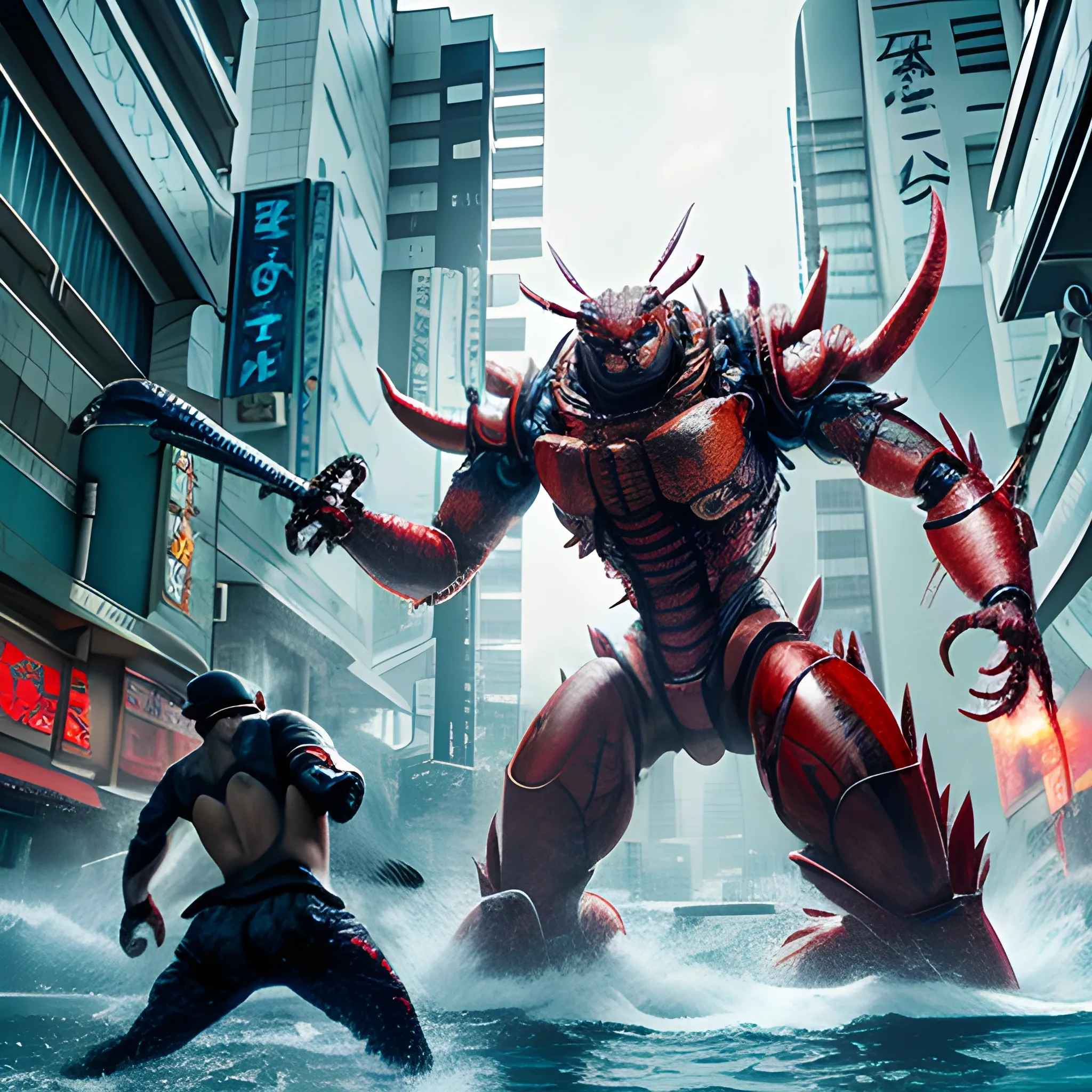 Tokyo's Mutant Lobster Monster Rampage: A Pacific Rim-Inspired Tale