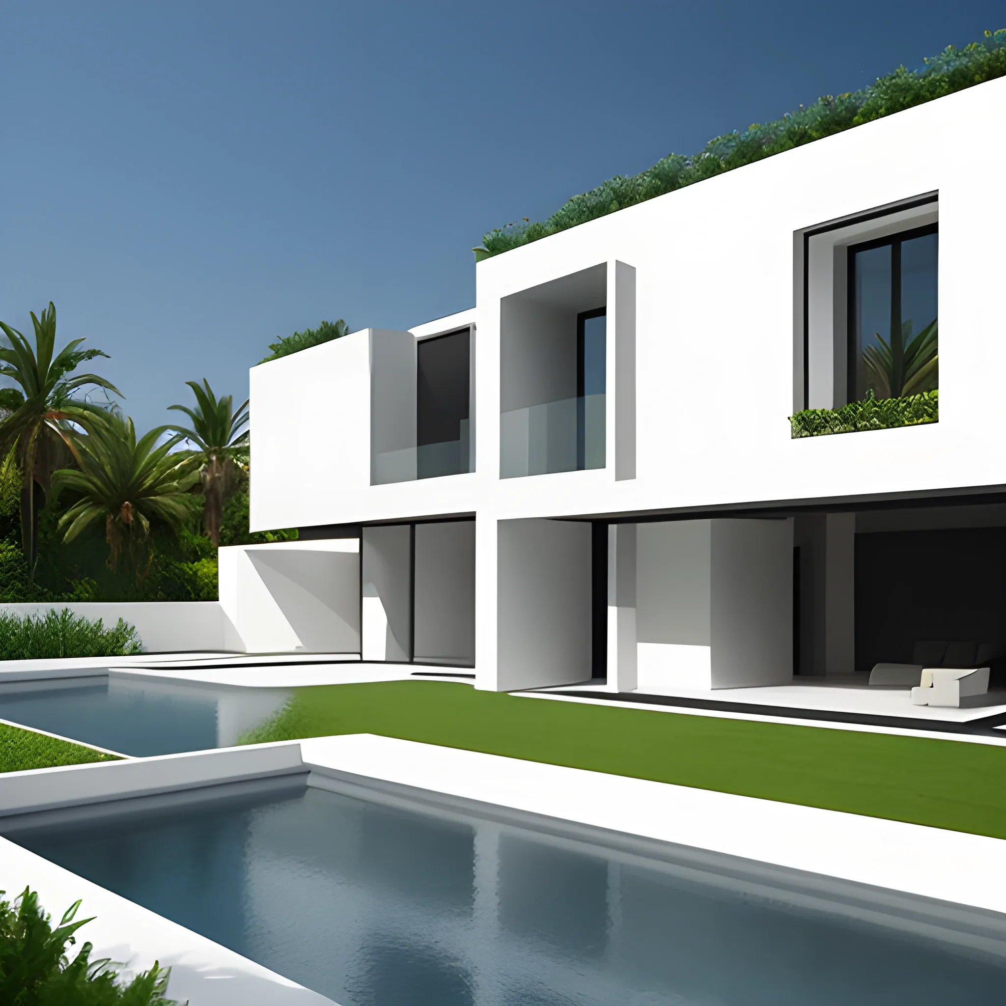 minimal villa facade
