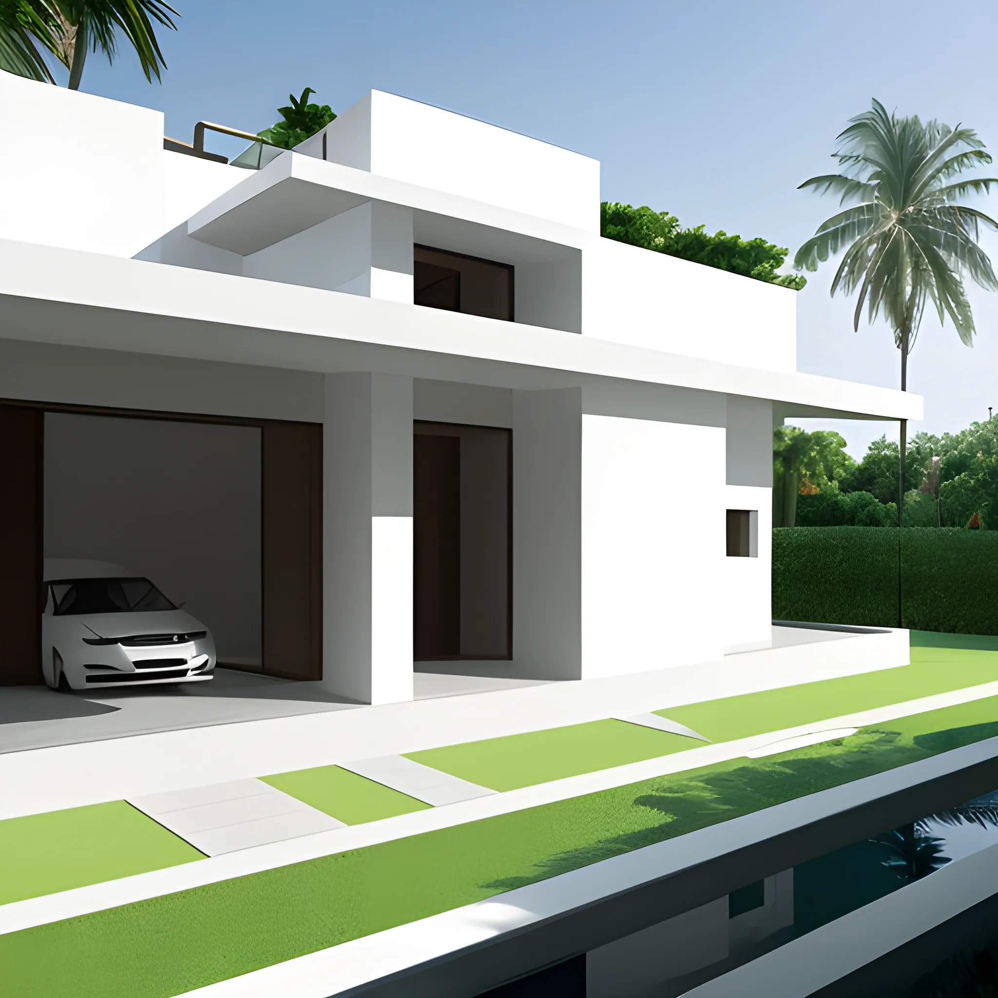 minimal villa facade india

