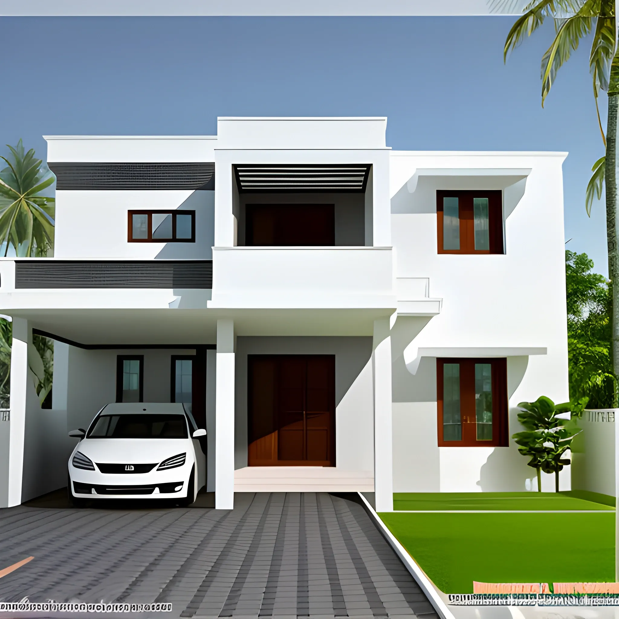 minimal villa facade kerala

