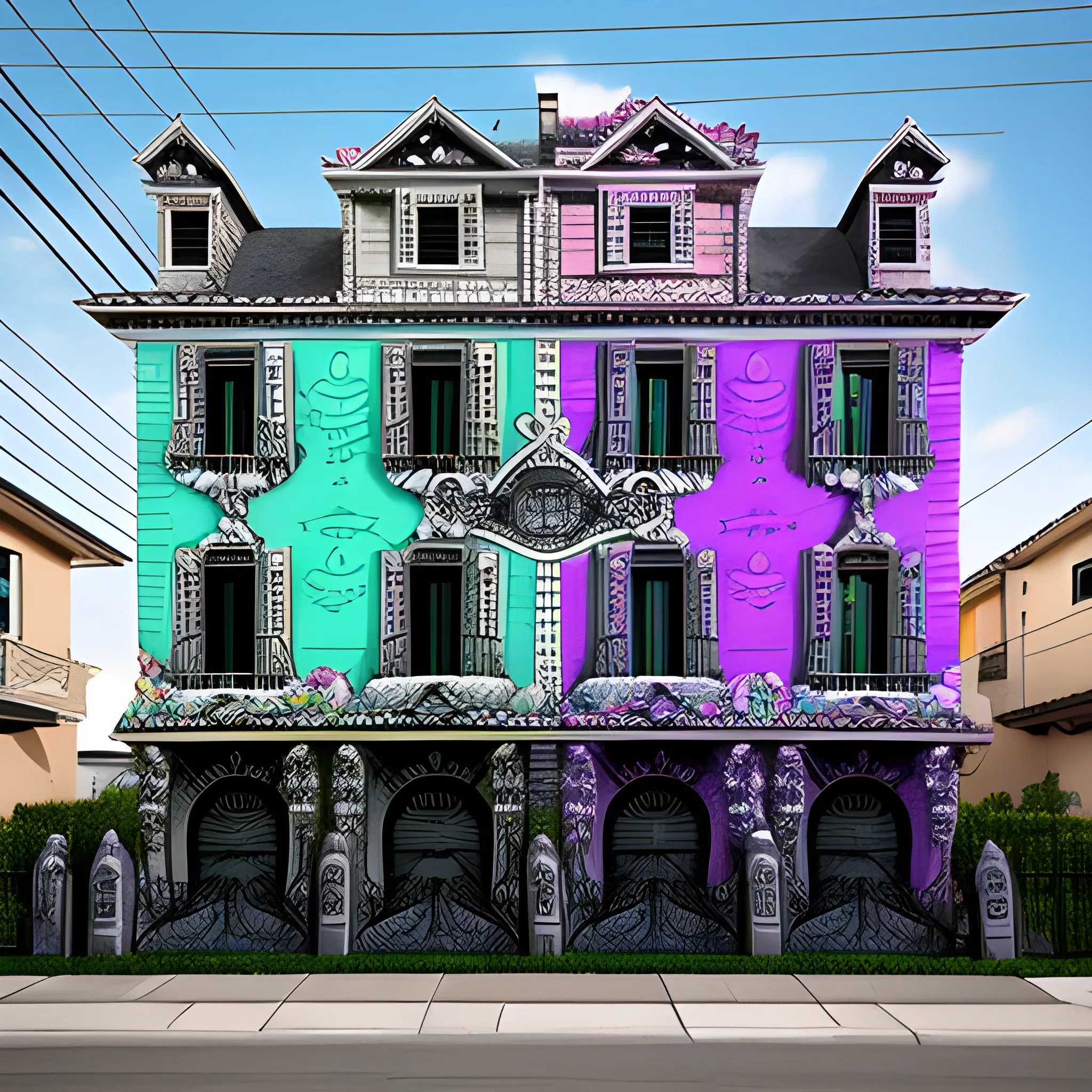 punk villa facade, Trippy