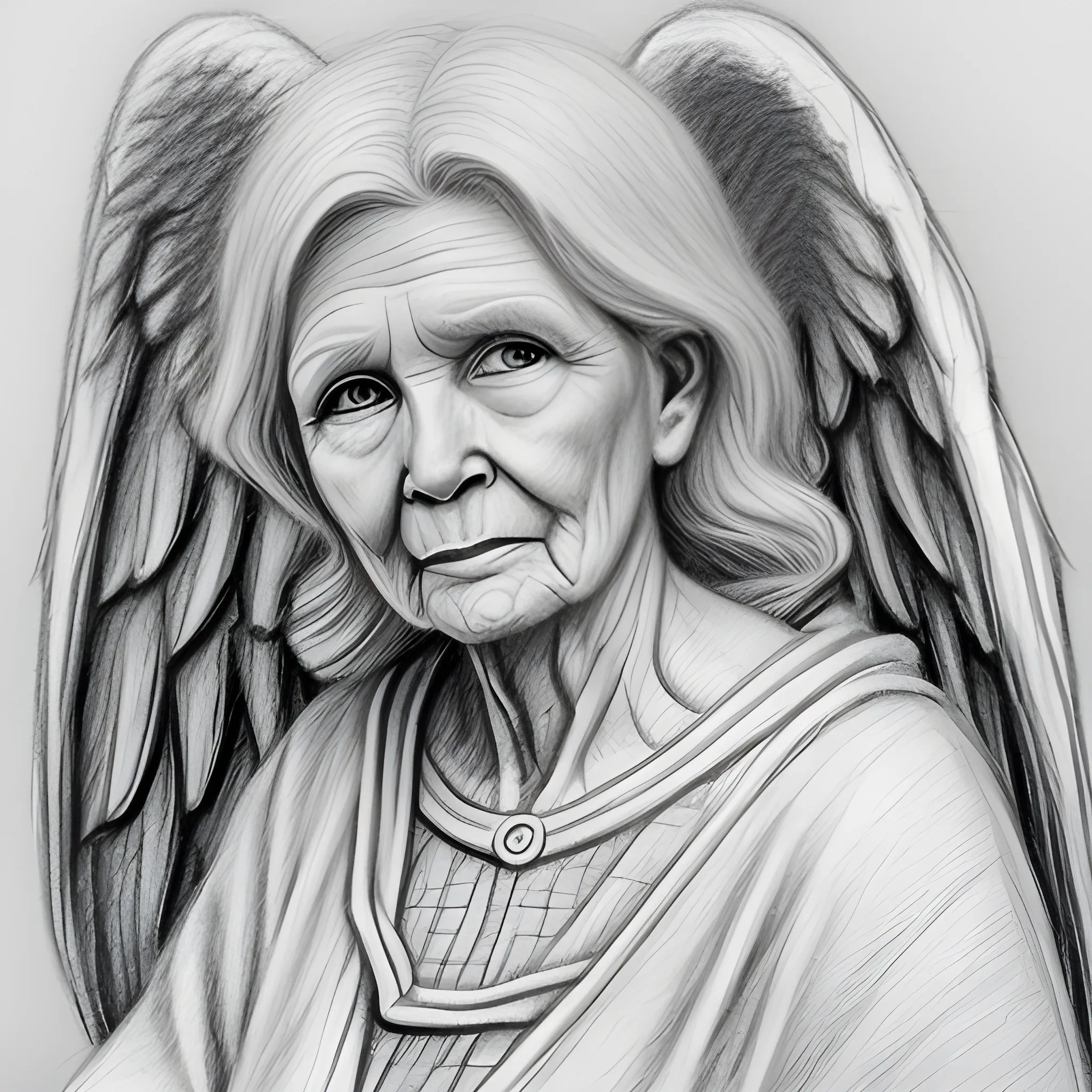 angel grandmother, Pencil Sketch