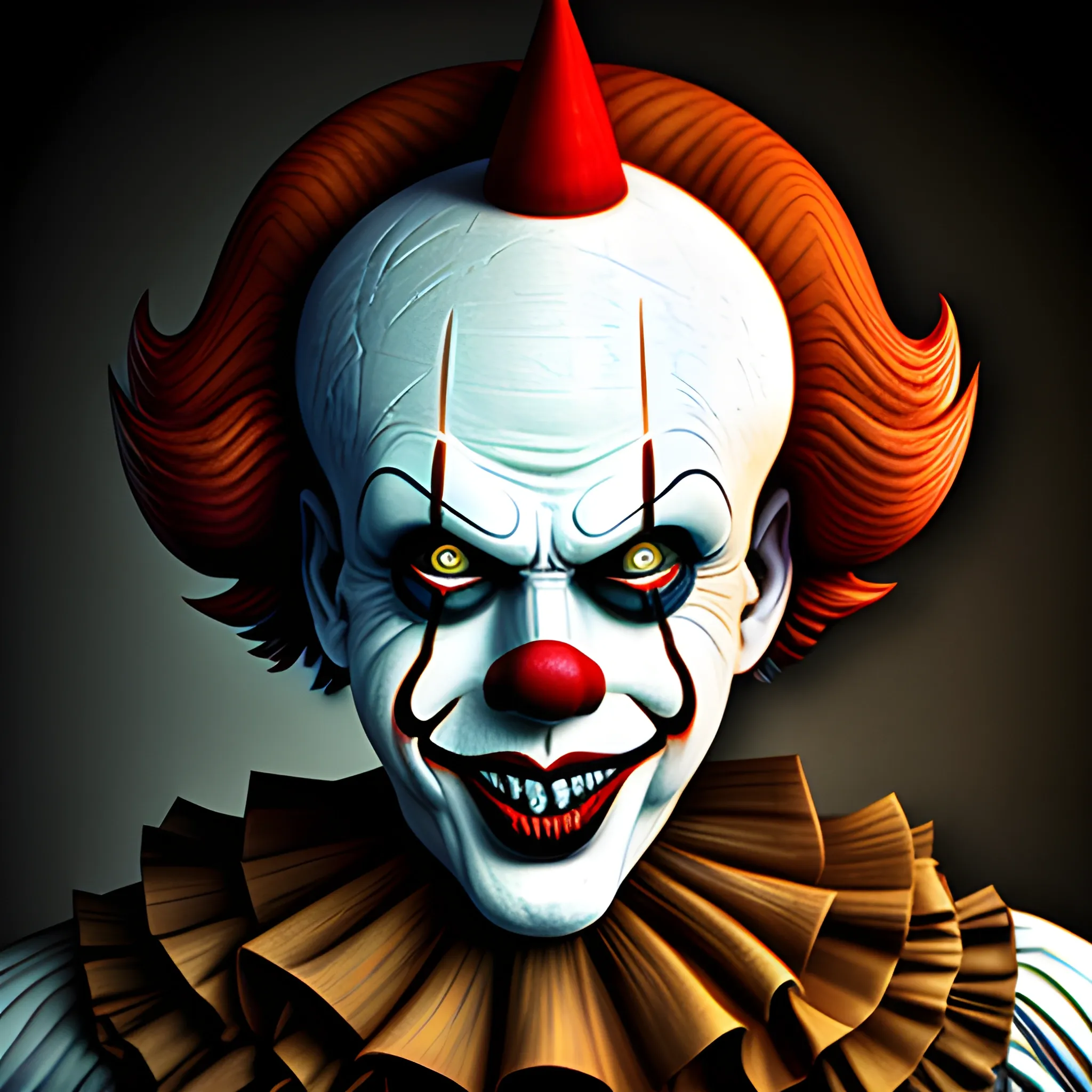 baby pennywise the clown perfect portrait , Trippy, 3D