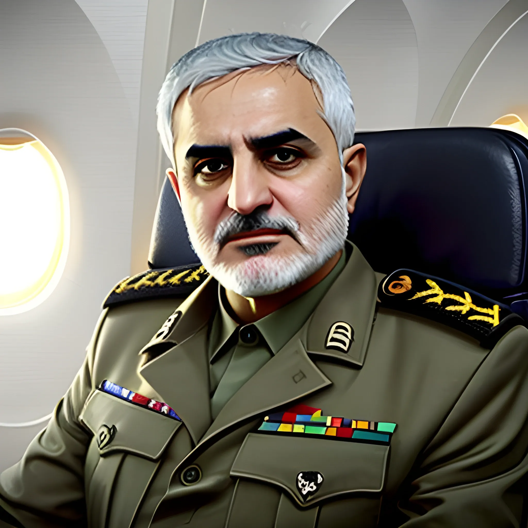  Qassem Soleimani in airplane