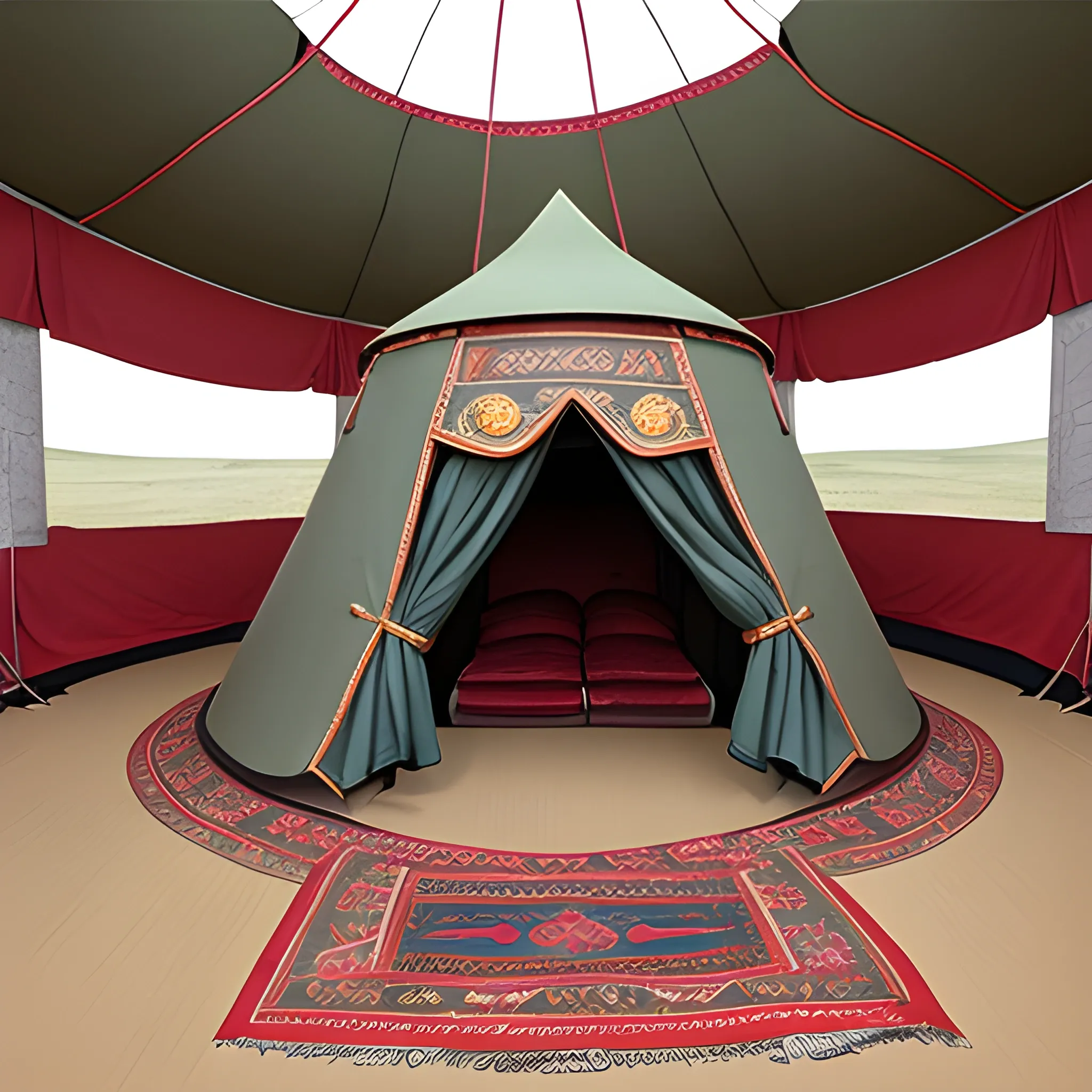 Genghis Khan inTravel tent