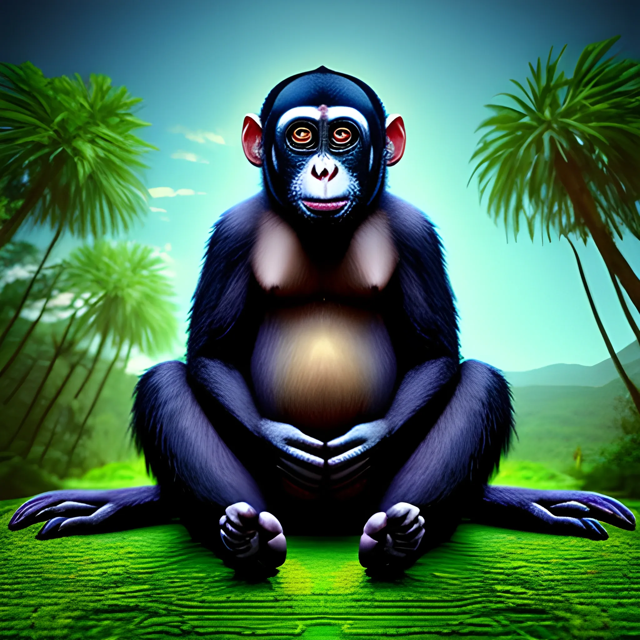 Crea un  primate mandril ,, Trippy