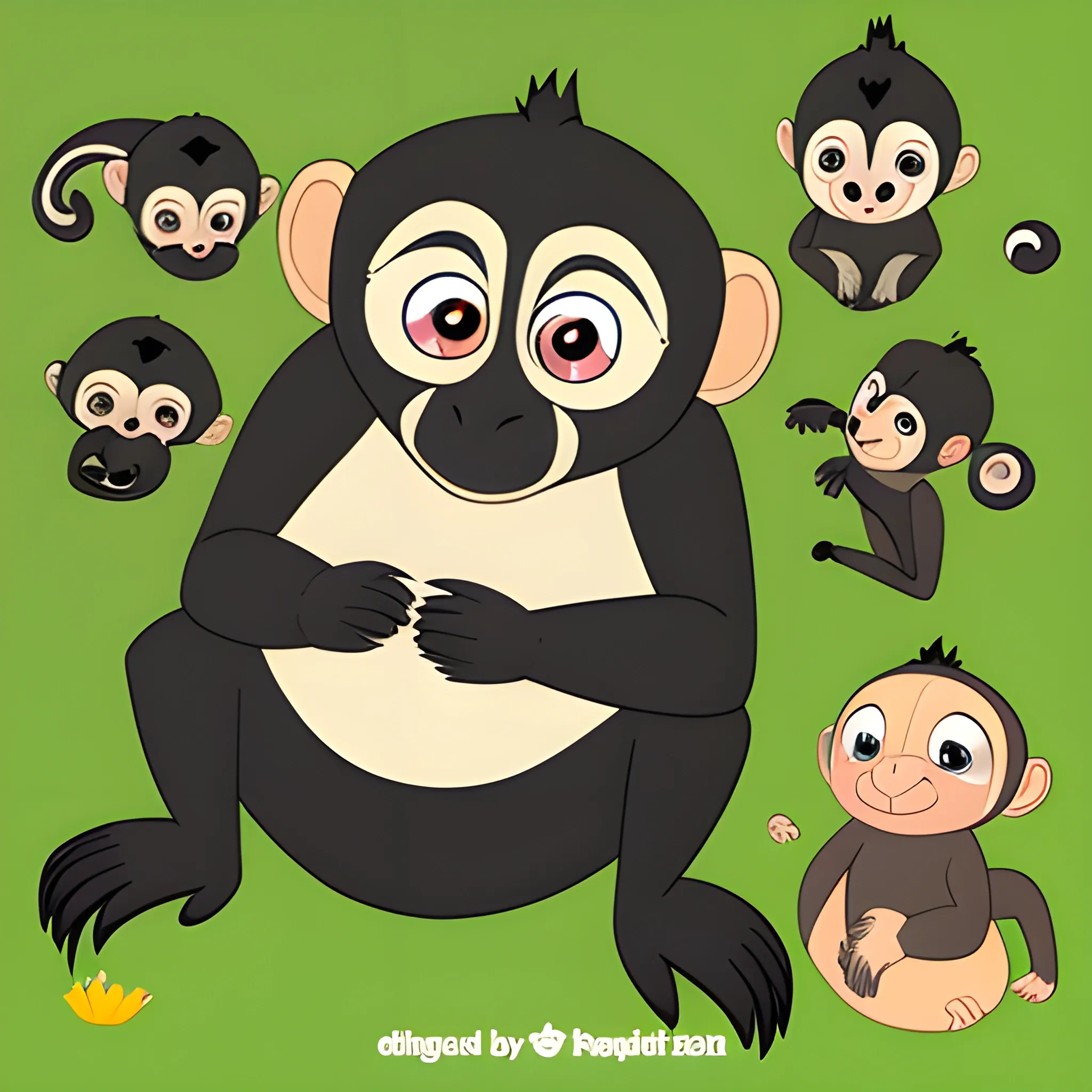 Crea un  primate mandril ,, Cartoon