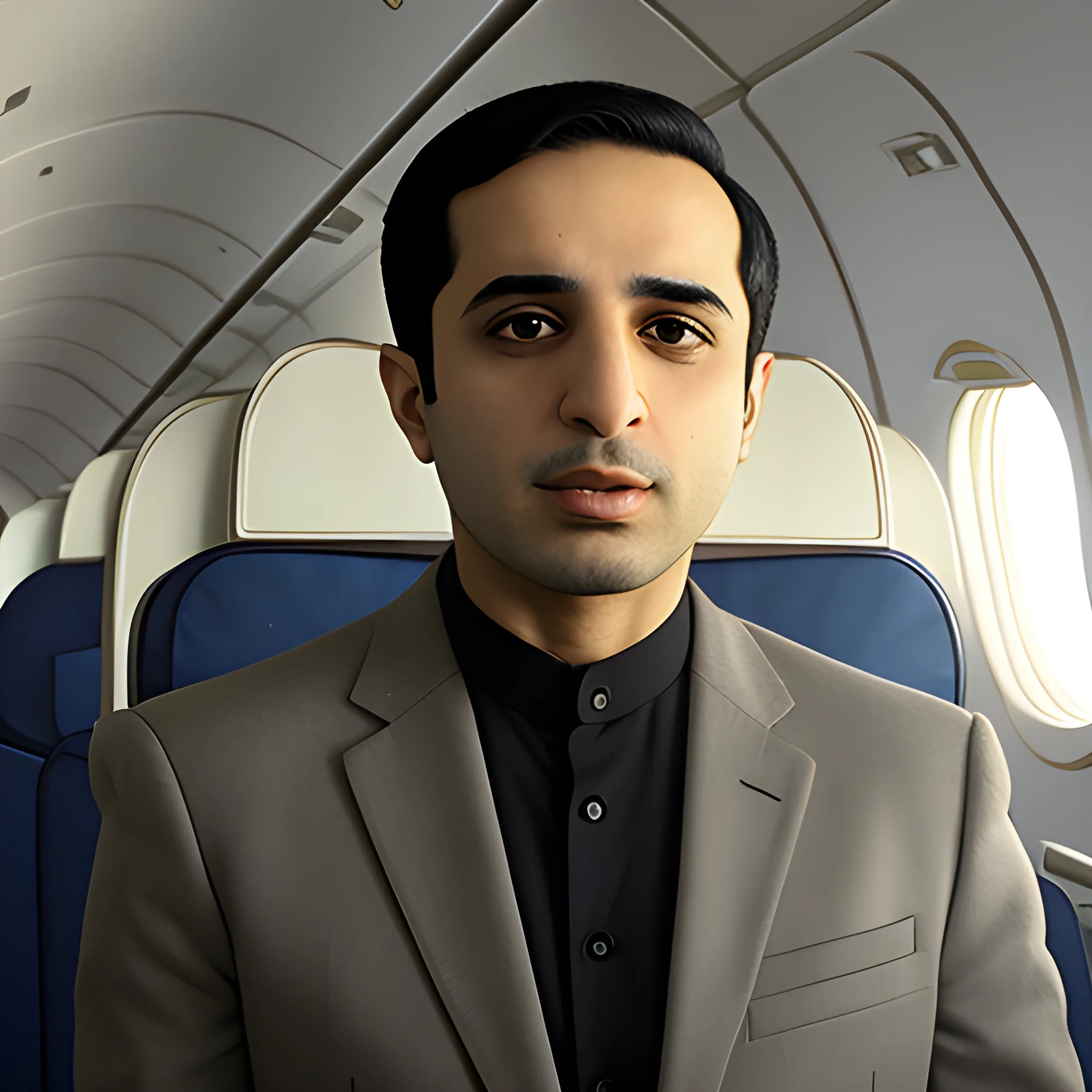  mohammad faridzadeh in airplane
